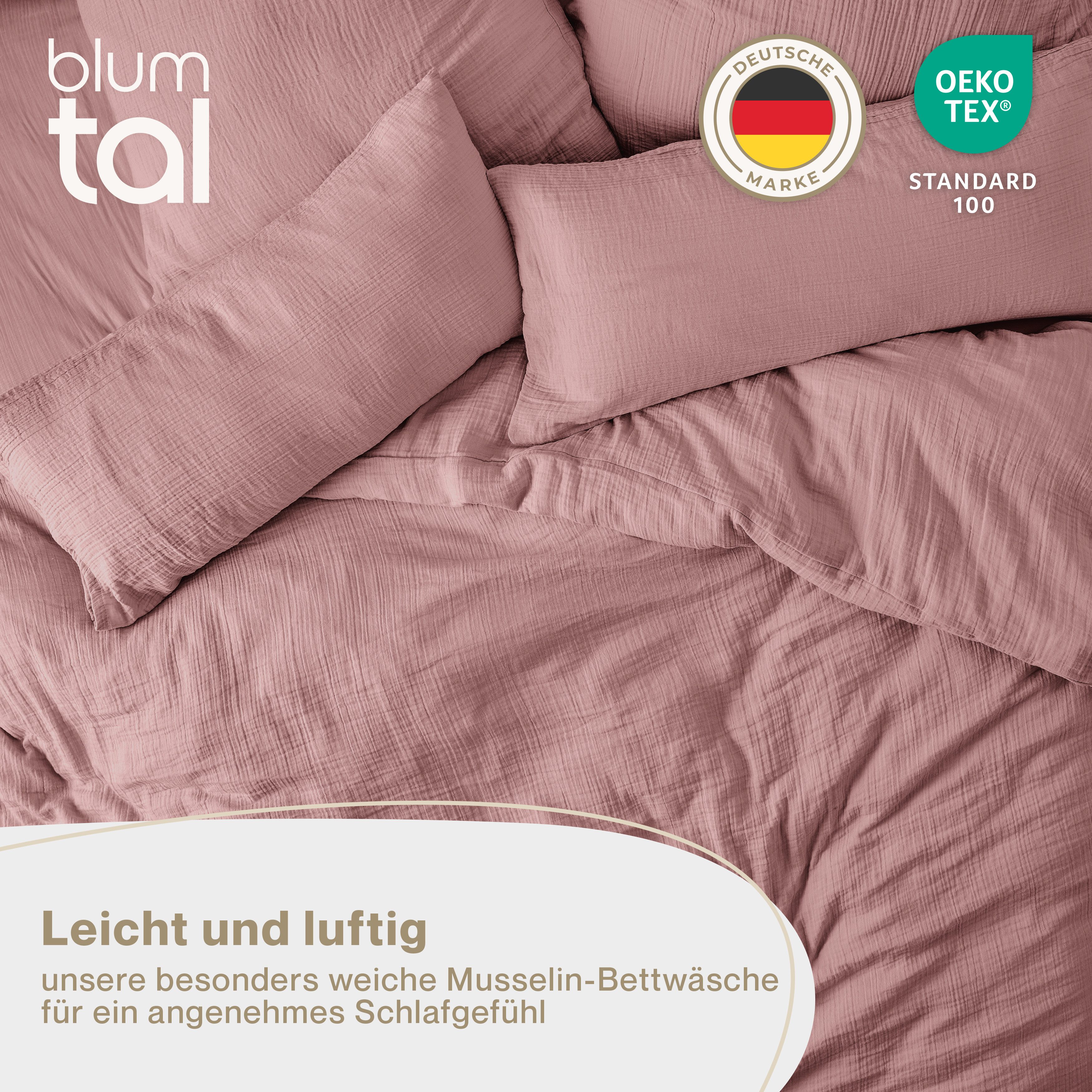 Blumtal Bettwäsche Musselin 100% Baumwolle im günstig online kaufen