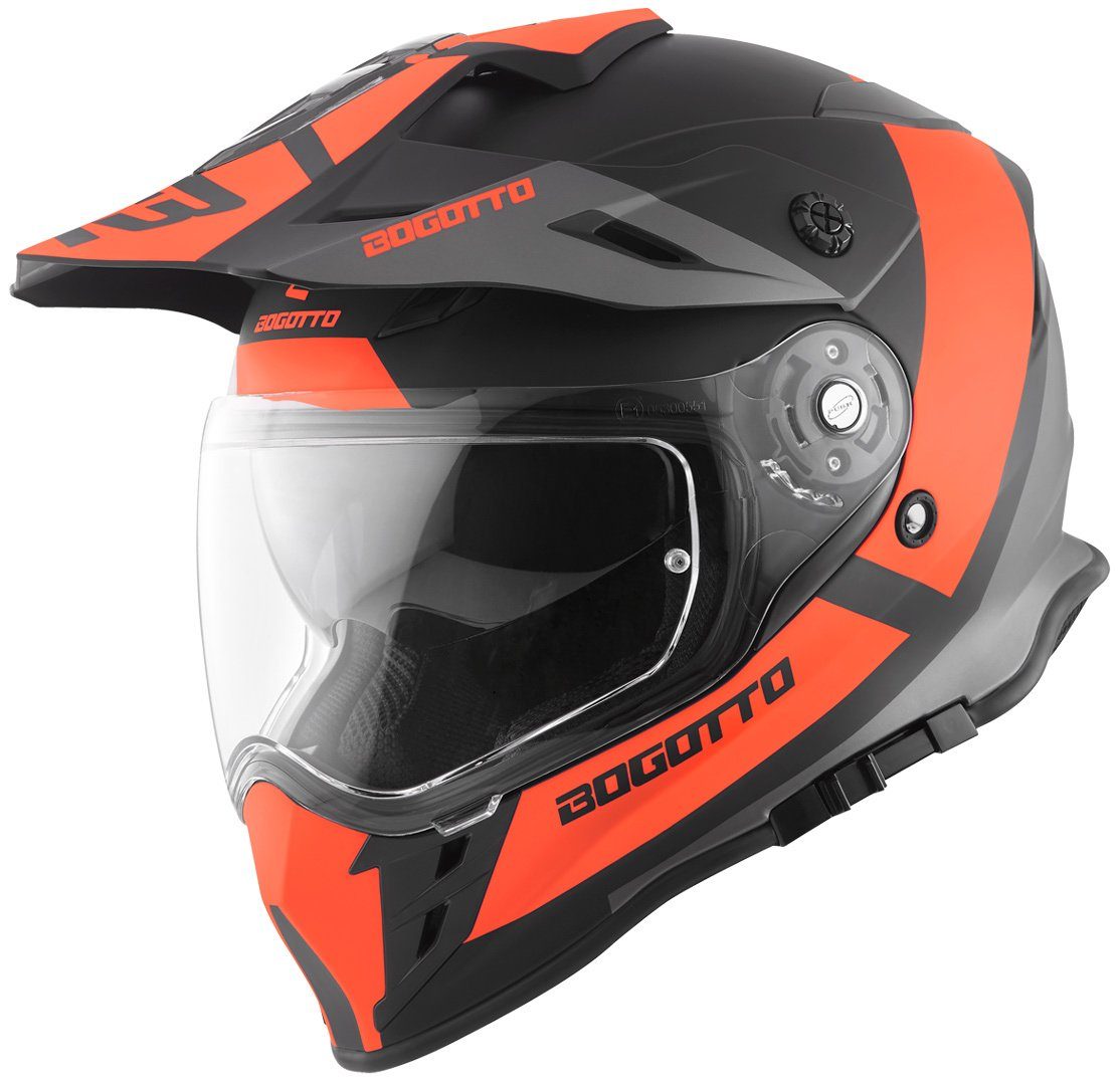 Bogotto Motocrosshelm V331 Pro Tour Endurohelm, integriertes Sonnenvisier