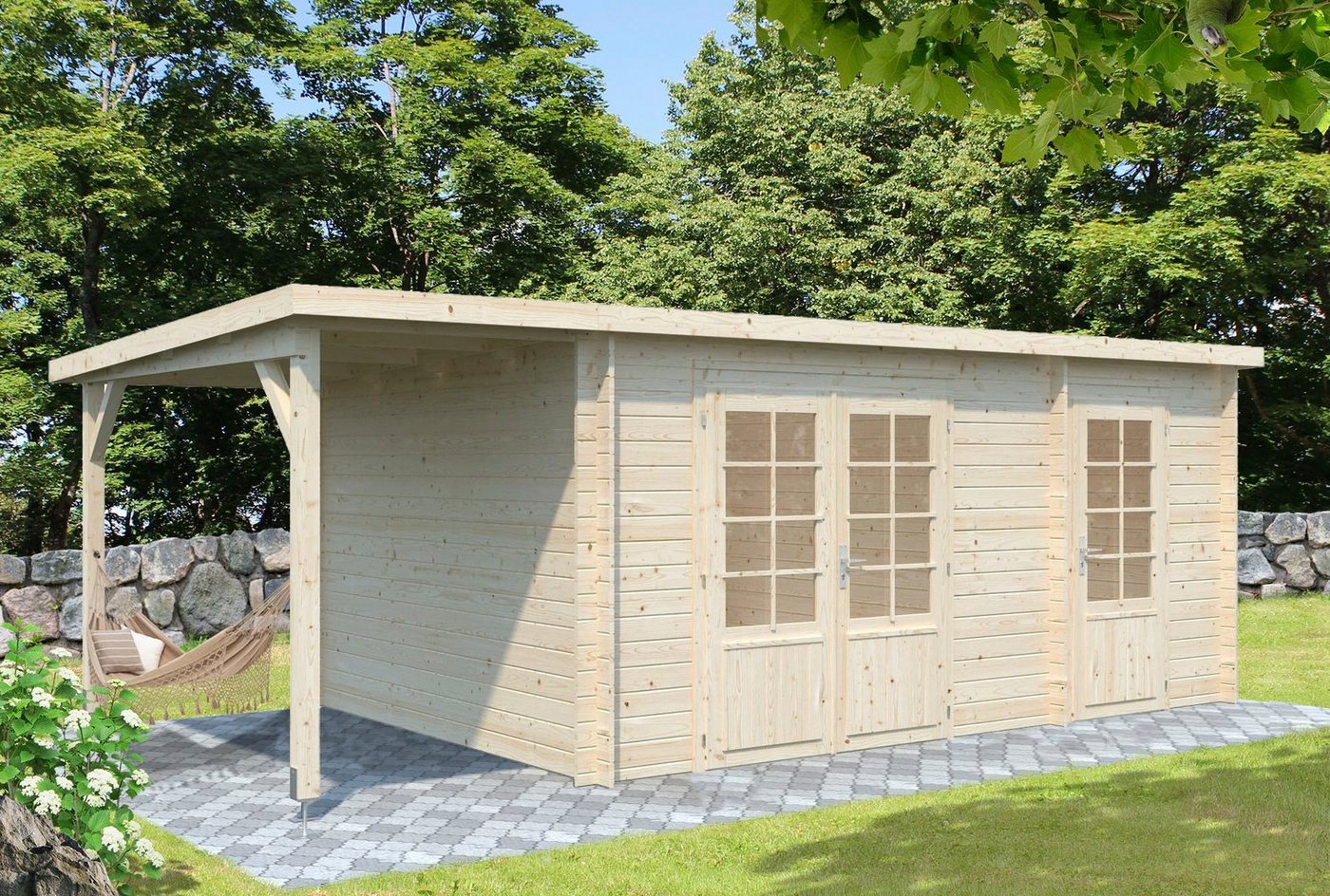 Thumbnail - Palmako Gartenhaus Ella, BxT: 614x340 cm, (Set), 13,1+3,9 m², mit Anbaudach