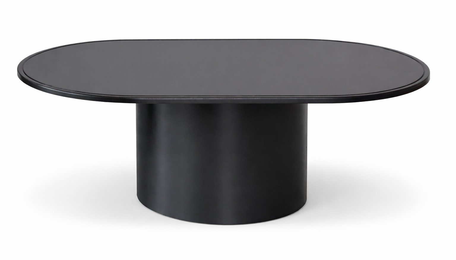 JVmoebel Couchtisch Mittlerer Tisch Schwarz Moderner Metallgestell Metallplatte Oval Neu, Made in Europa