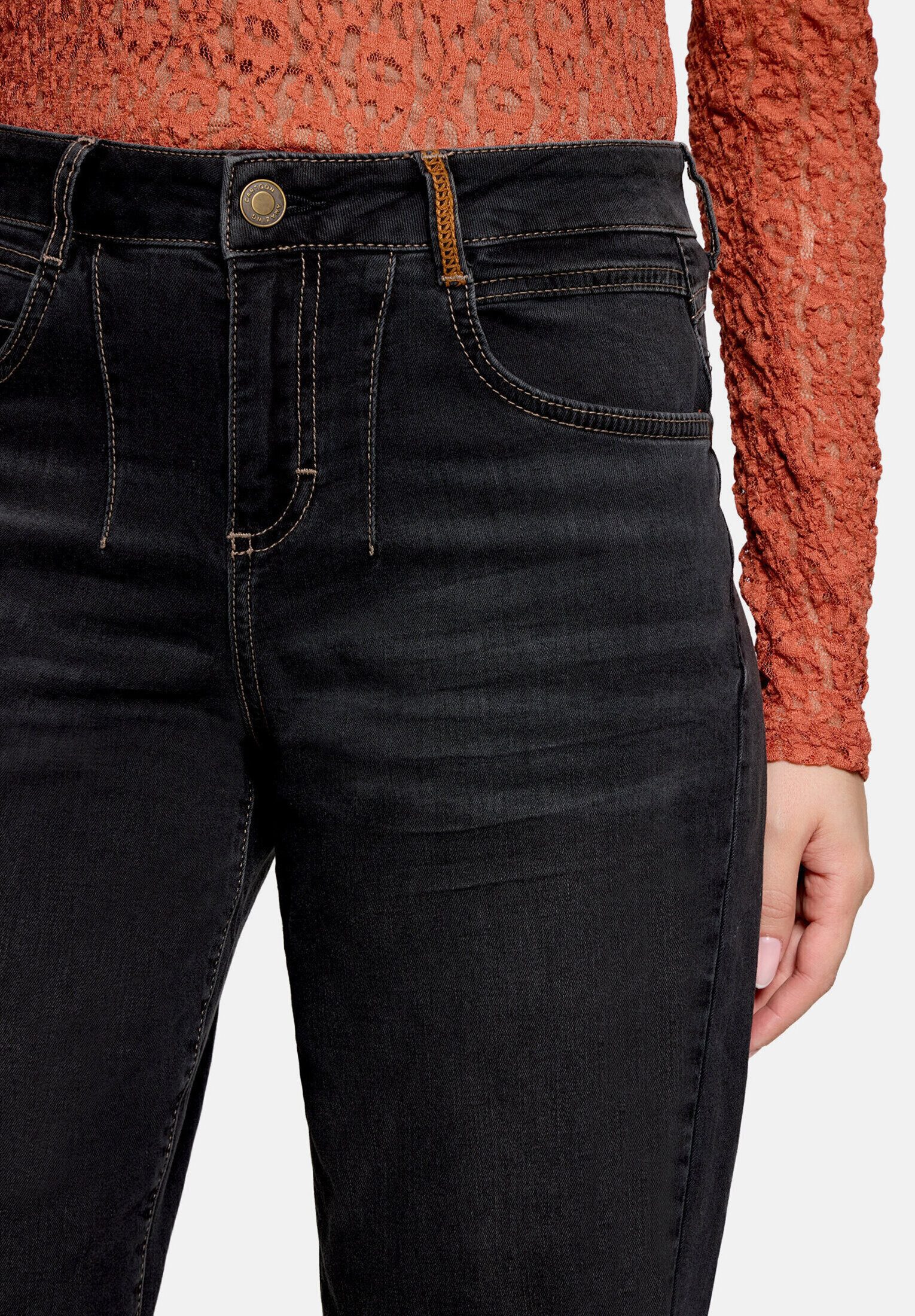 Cartoon Ankle-Jeans Damen mit Waschung