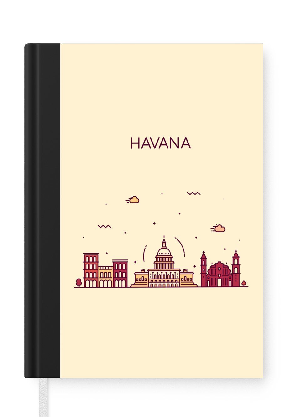 MuchoWow Notizbuch Havanna - Kuba - Skyline, Journal, Merkzettel, Tagebuch, Notizheft, A5, 98 Seiten, Haushaltsbuch