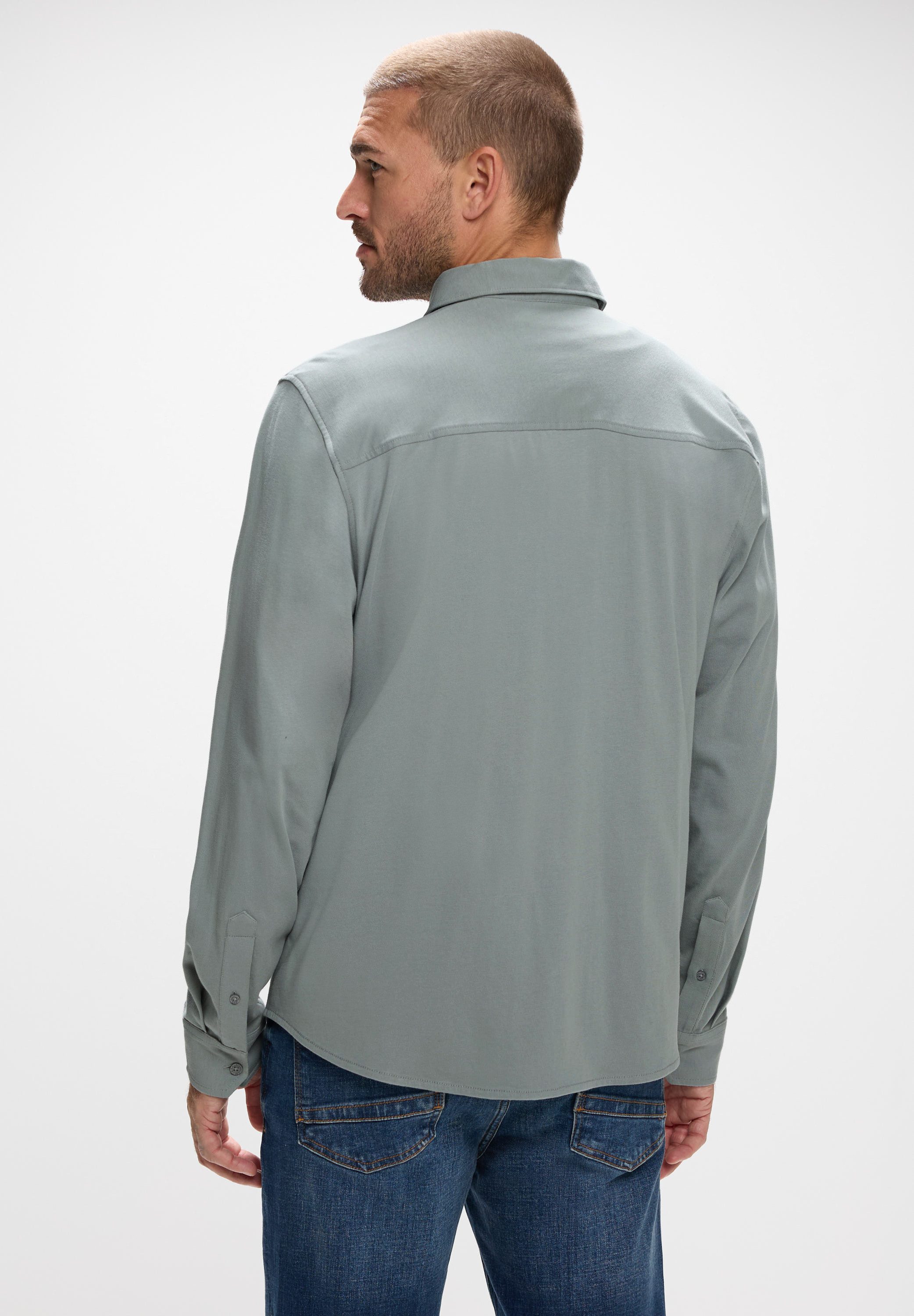 STREET ONE MEN Langarmhemd aus reiner Baumwolle günstig online kaufen