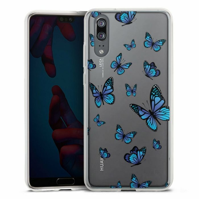 DeinDesign Handyhülle Schmetterling Muster transparent Butterfly Pattern Transparent Huawei P20 Silikon Hülle Bumper Case Handy Schutzhülle