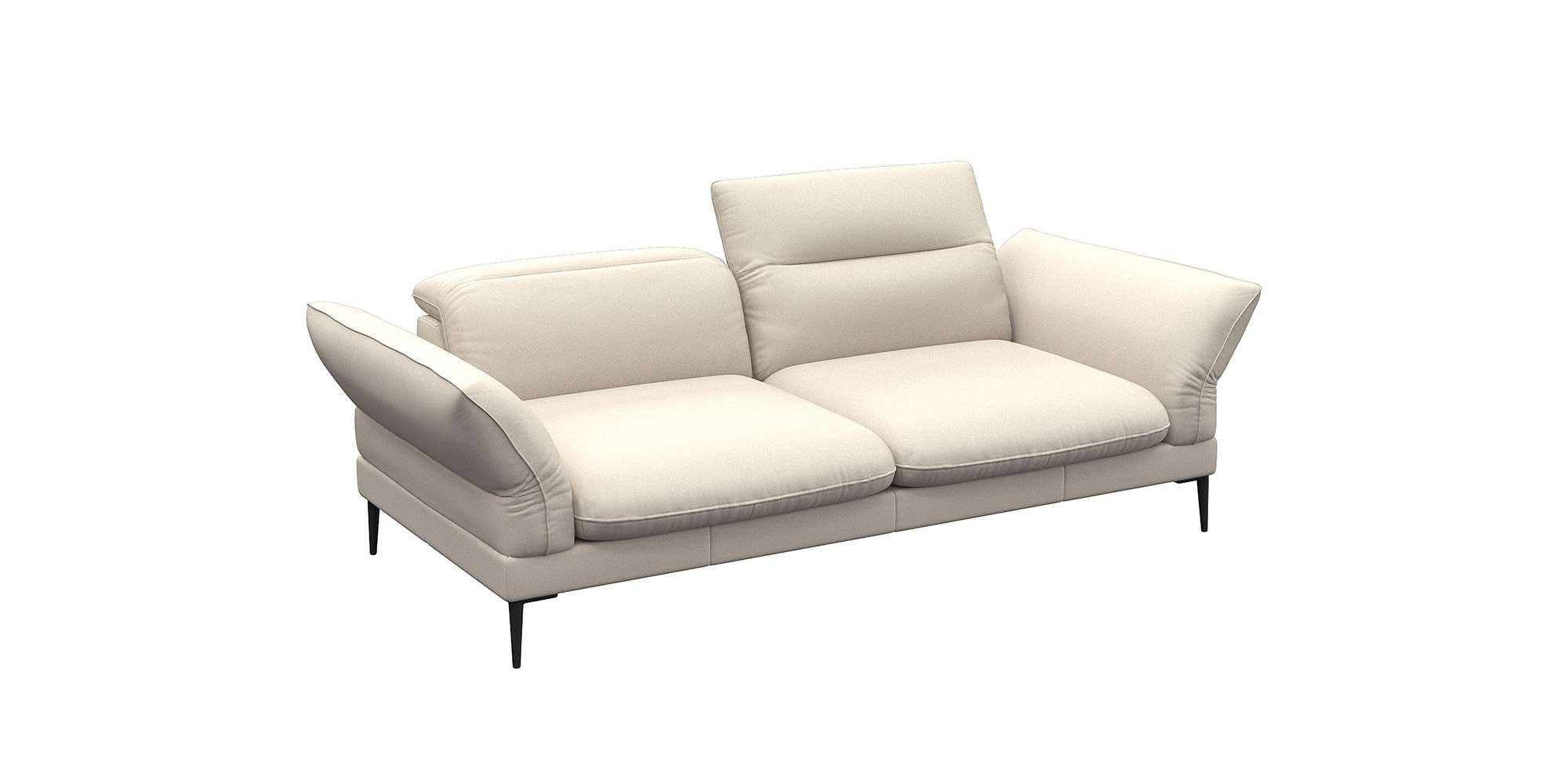 FLEXLUX 2,5-Sitzer Salino, Funktionssofa, Relaxsofa, Sofa mit Arm- und Kopfteil-Verstellungen, Kaltschaum & Stahl-Wellen