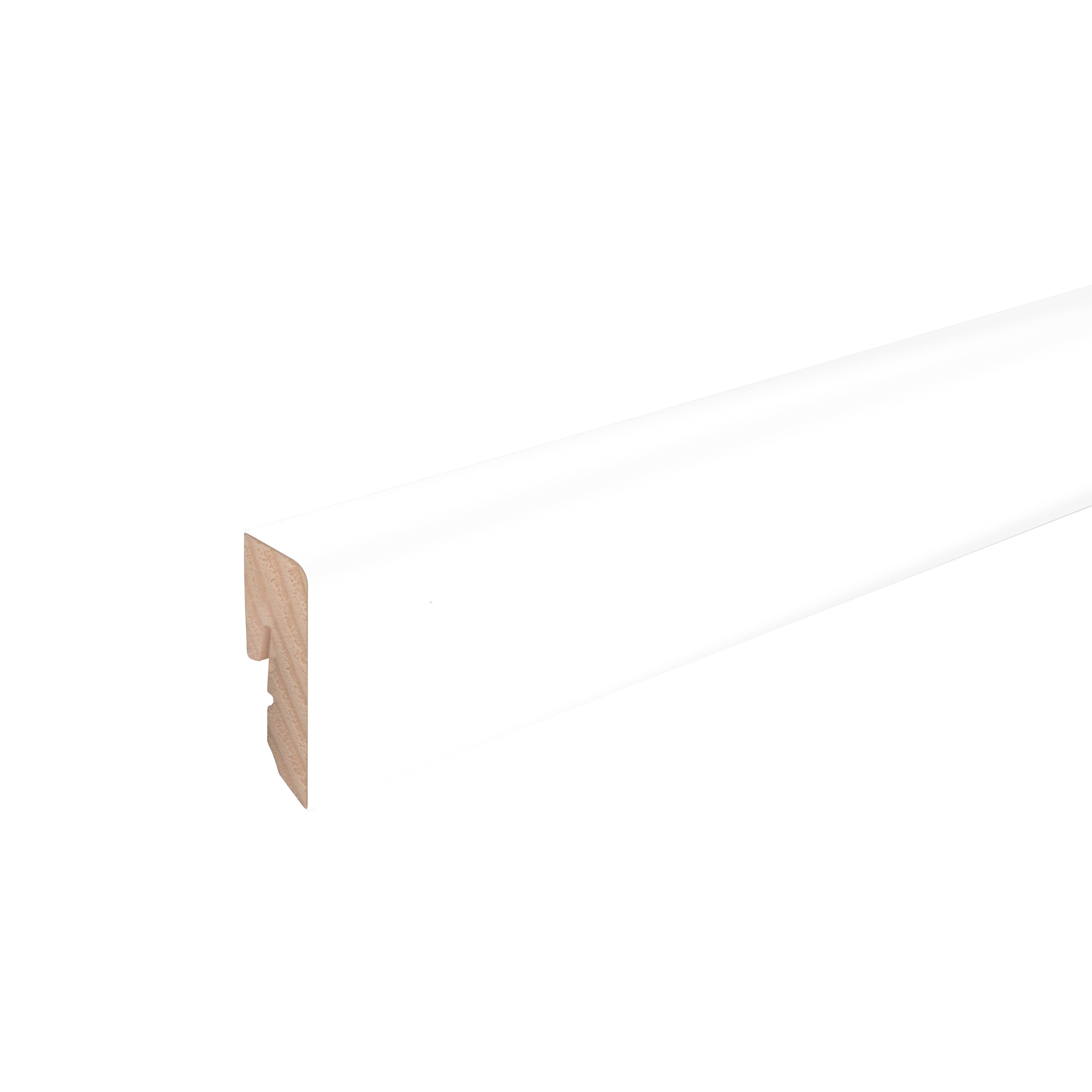 FN Neuhofer Sockelleiste SU047L1 Weiß RAL9016 foliert keilgezinkt ware, L: 250 cm, H: 4 cm