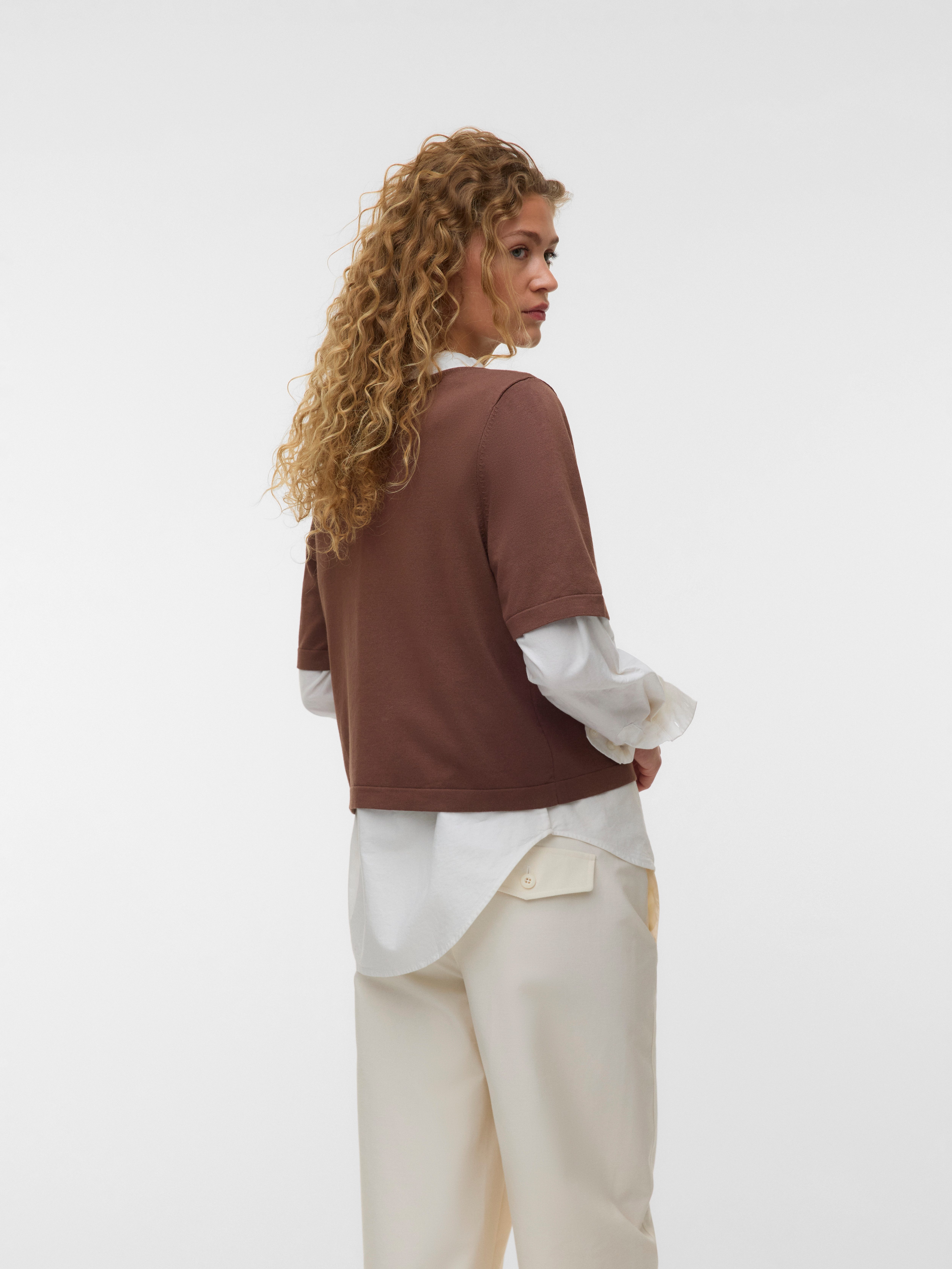 Vero Moda Kurzarmpullover VMSILJE 2/4 O-NCK OVERSIZE PULL GA NOOS Viskosemischung, oversize