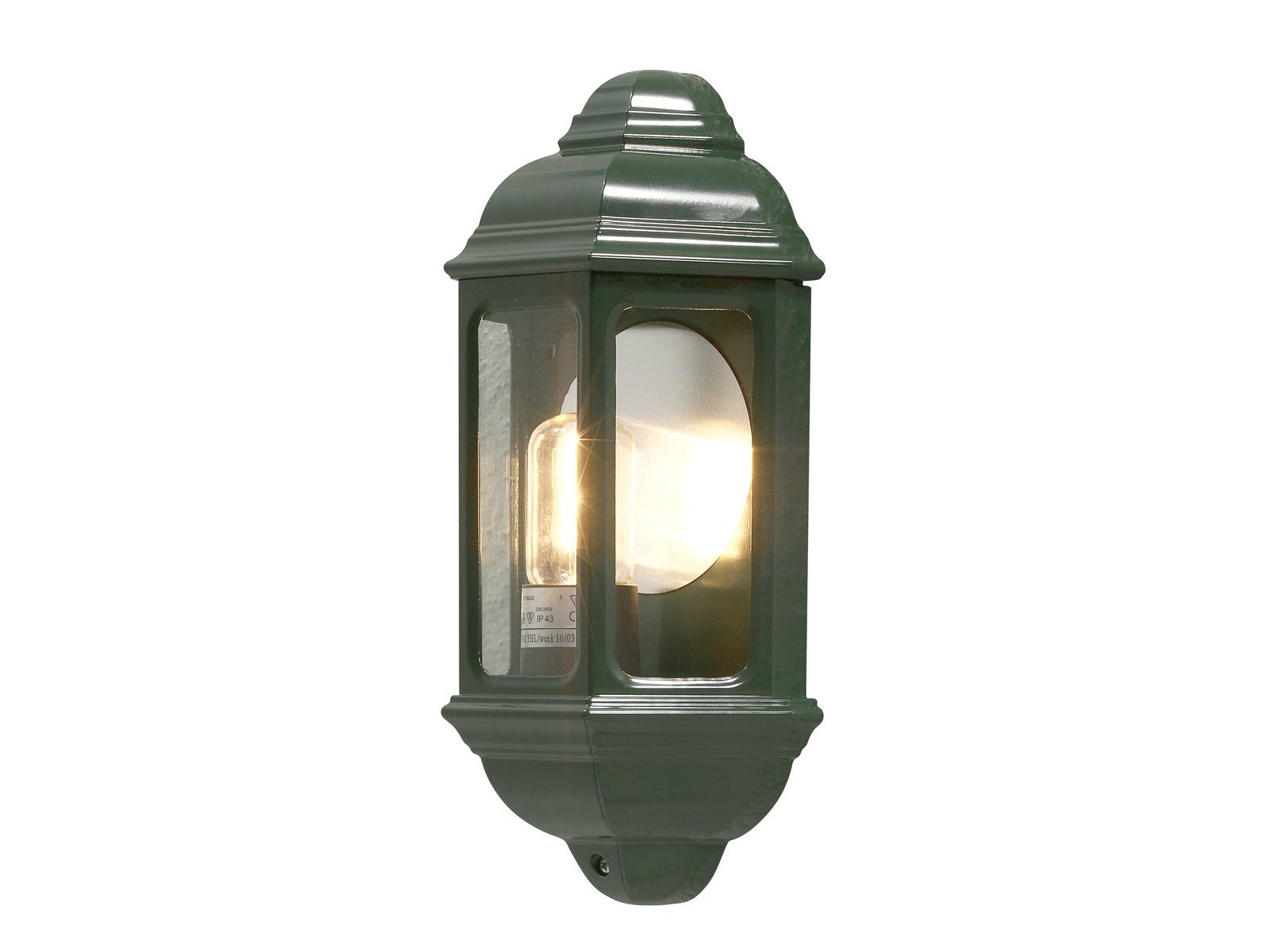 KONSTSMIDE LED Außen-Wandleuchte, LED wechselbar, Warmweiß, Wand-Laterne Landhausstil, Fassadenbeleuchtung Hauswand, Grün H: 36cm