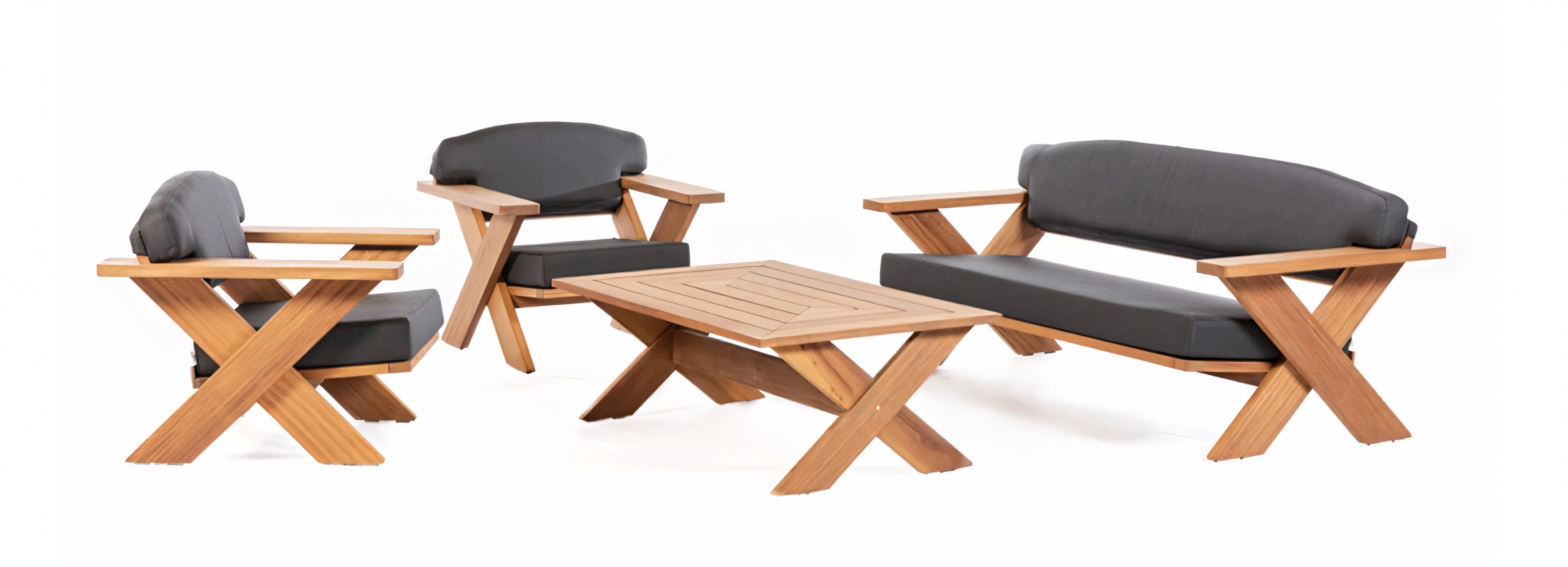 Xlmoebel Gartensofa XLMOEBEL Gartensofa in Grau mit robustem Rahmen, 1 Teile, Made in Europa