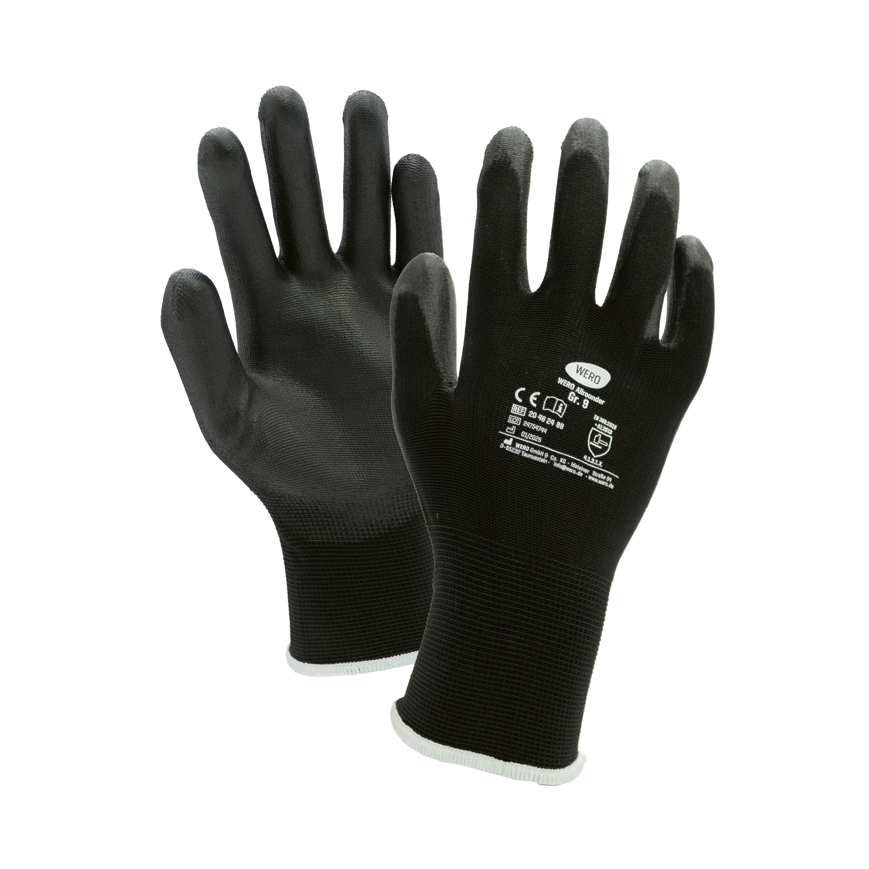 WERO Montage-Handschuhe Montagehandschuh Allrounder, 12 Paar (12-St)