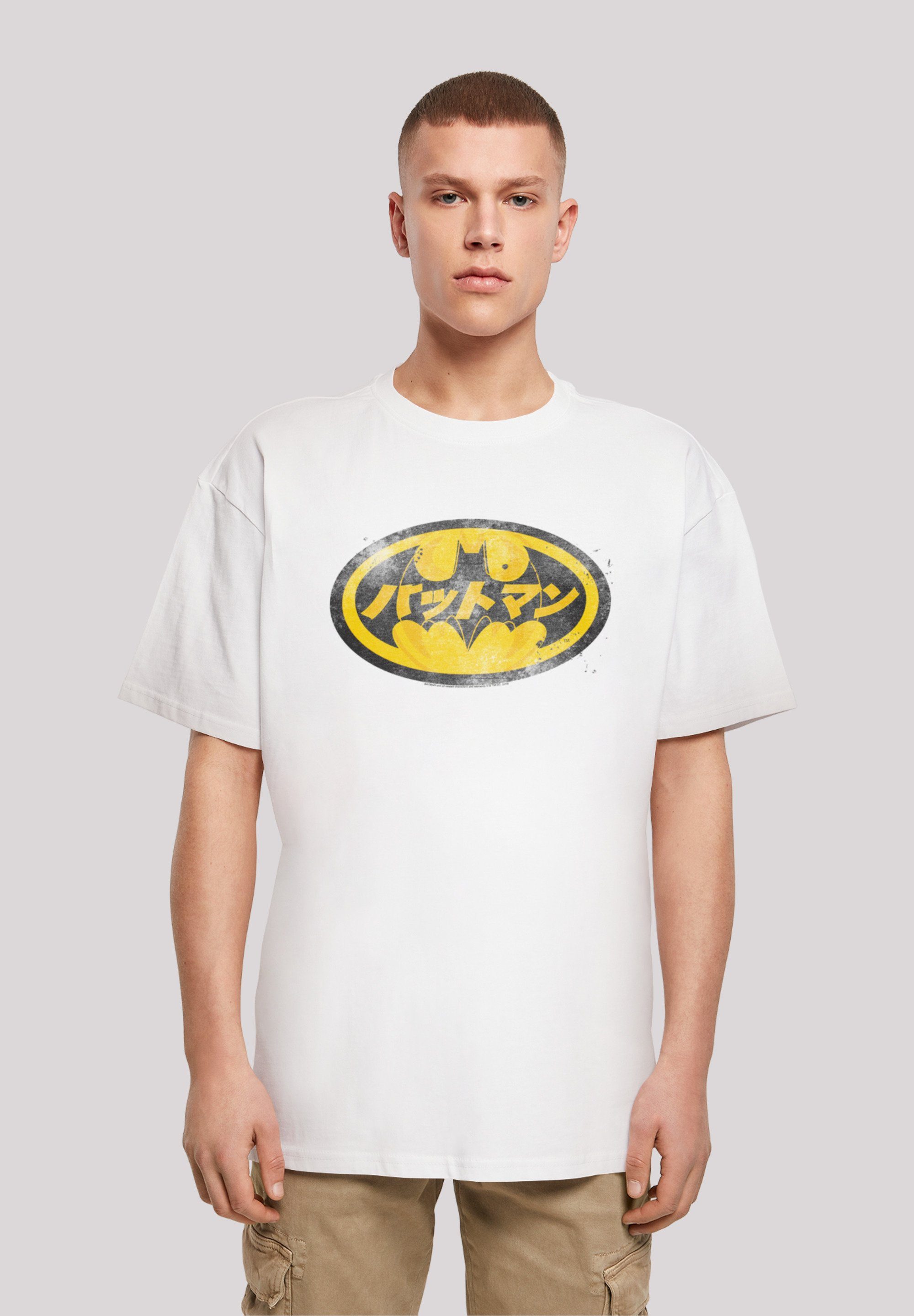 F4NT4STIC T-Shirt DC Comics Batman Print Japanese Yellow Logo weiß