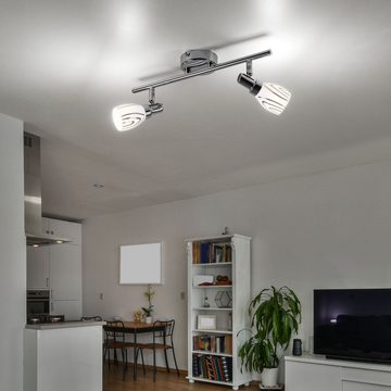 etc-shop LED Deckenspot, Leuchtmittel inklusive, Warmweiß, LED Deckenleuchte 2 Flammig Deckenstrahler