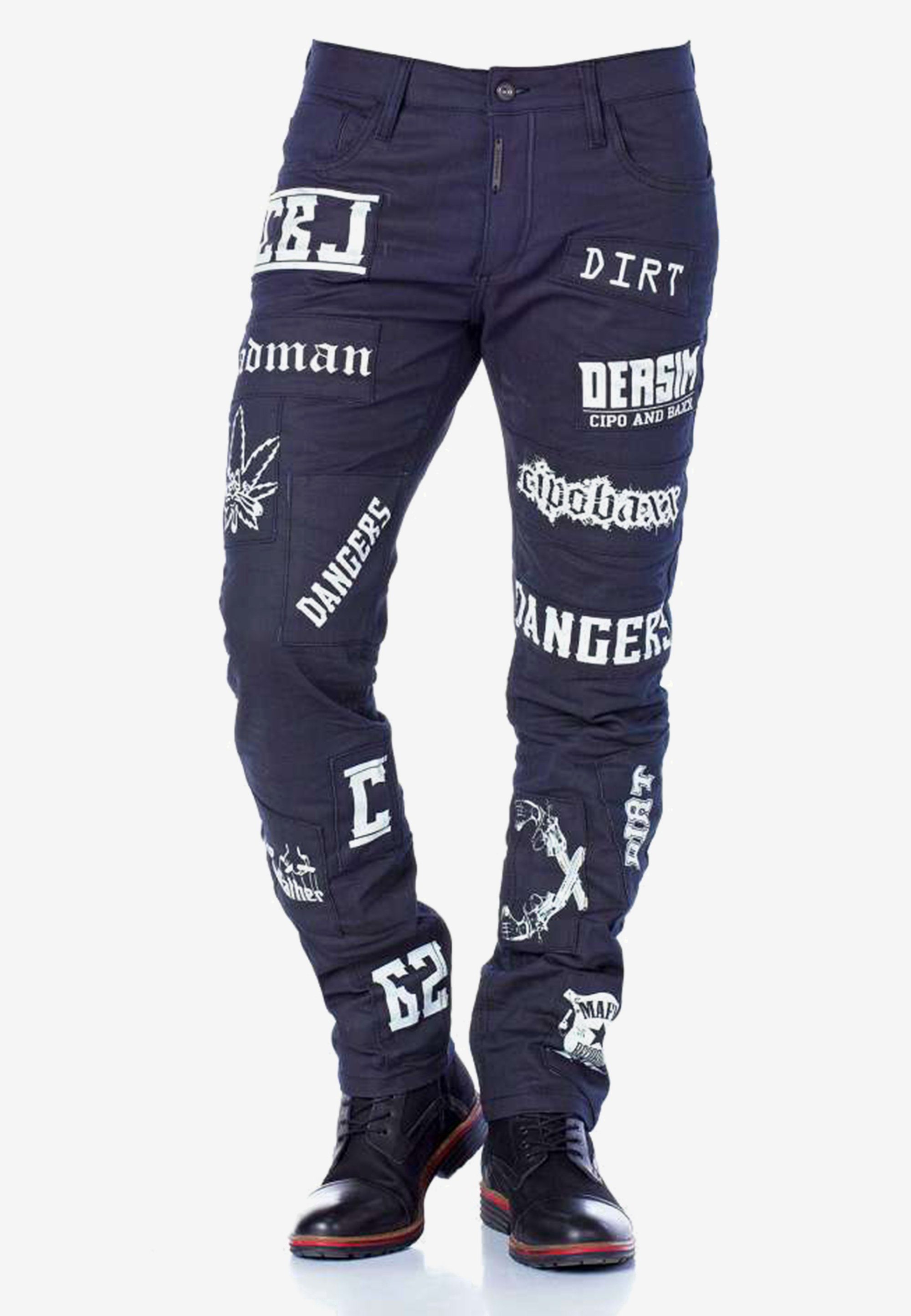 Cipo & Bequeme Baxx Jeans mit stylishen Schriftzügen