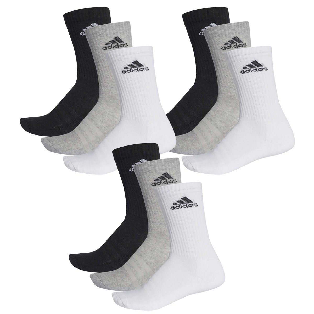 adidas Performance Socken 3S CUSHIONED melange CREW (9-Paar) grey - 032 9P