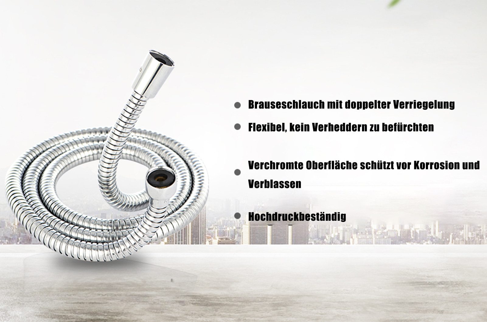Jumpeak Brauseschlauch 150/200cm Extra lange Länge Brauseschlauch, Flexibel und Langlebig, Hochtemperaturbeständig,explosionssicher,auslaufsicher,korrosionsbest – Bild 5 von 5