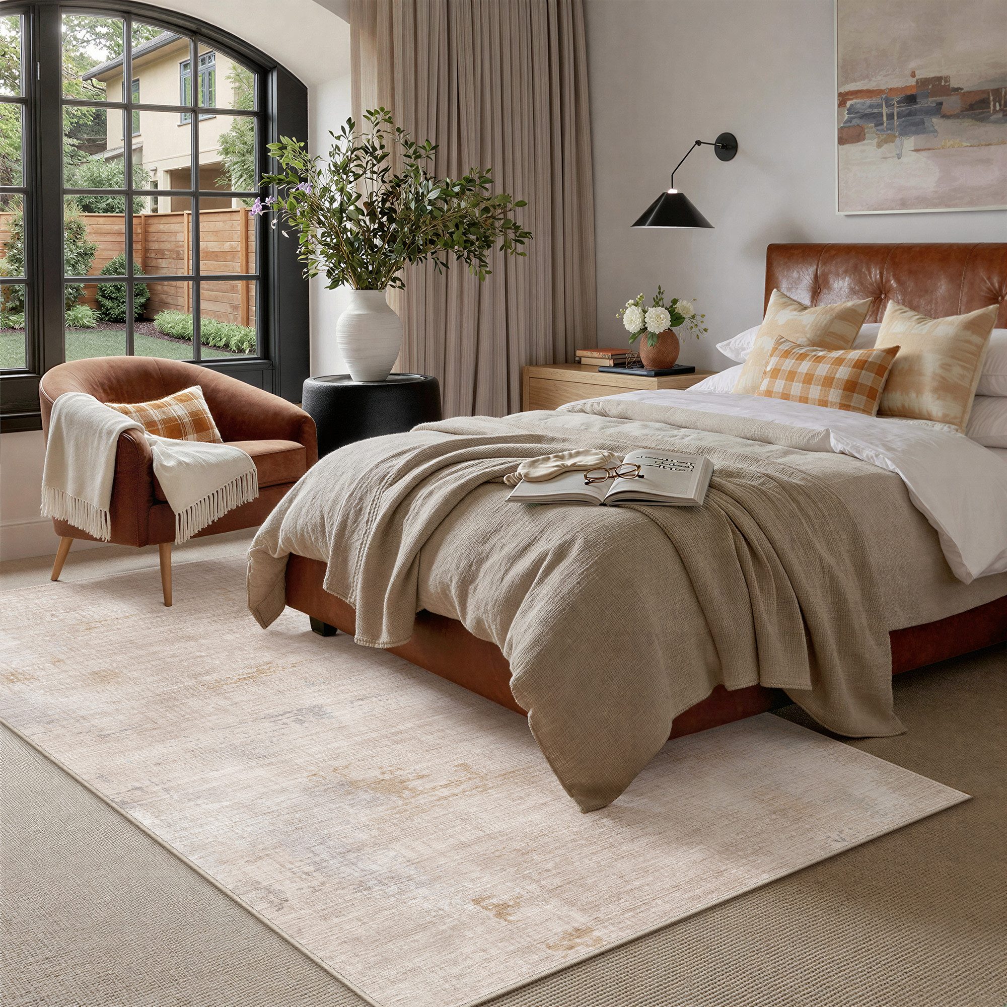 PURECOZY Teppich abstrakt, moderner Kurzflor, weich kuschelig, waschbar & pflegeleicht, rechteckig, Höhe: 6.1 mm, geeignet für verschiedene Innenräume, 160 x 230 cm