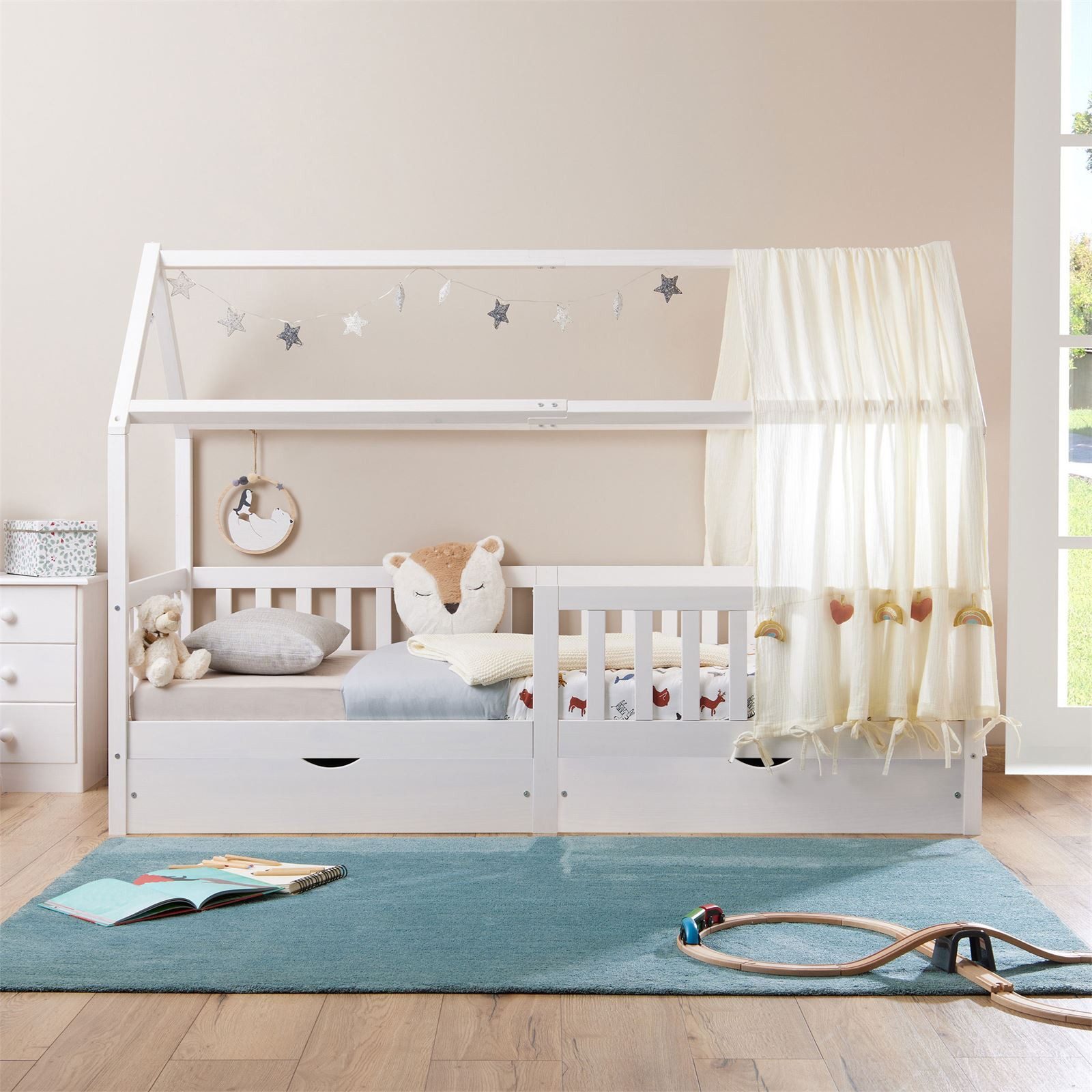 IDIMEX Kinderbett NUNA, Hausbett Montessoribett 90 x 200 Kiefer Tippibett K günstig online kaufen