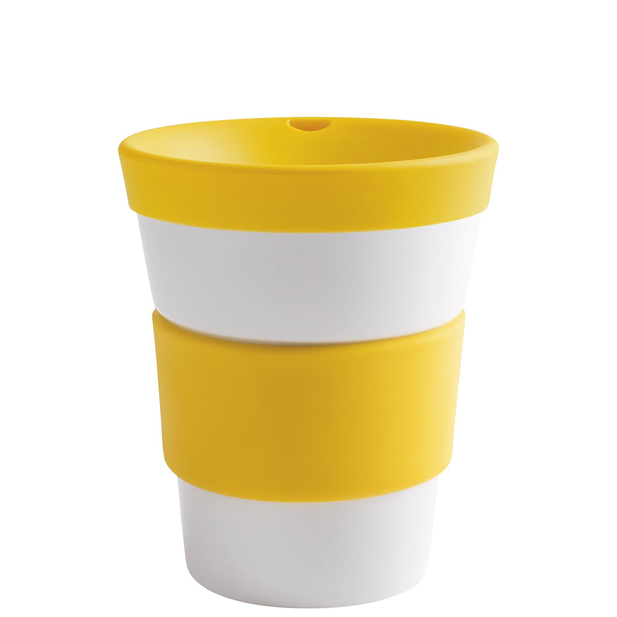 Germany Coffee-to-go-Becher + Kahla Made Cupit Becher yellow sunny in Porzellan, Trinkdeckel,