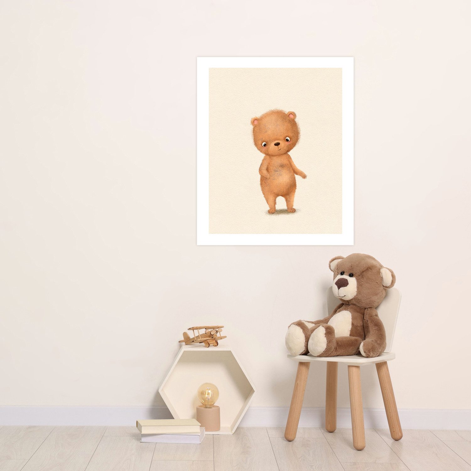 Lüttenhütt Bild mit Rahmen oder Poster, Bär, Bär, Fantasy, Tiere (1 St), HD Premium Druck