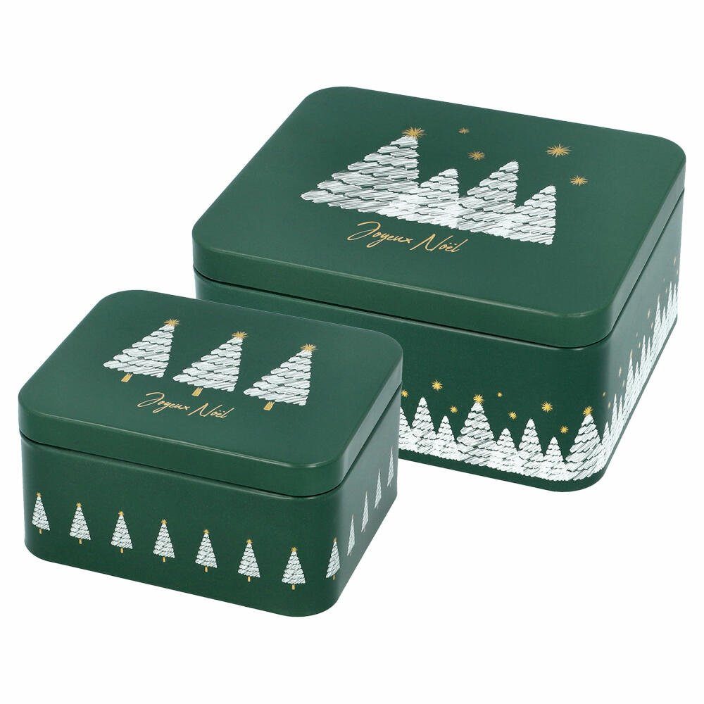Birkmann Keksdose Set Joyeux Noël Klein Größen S + M, Weißblech, 2-tlg. Gebäckdosen-Set