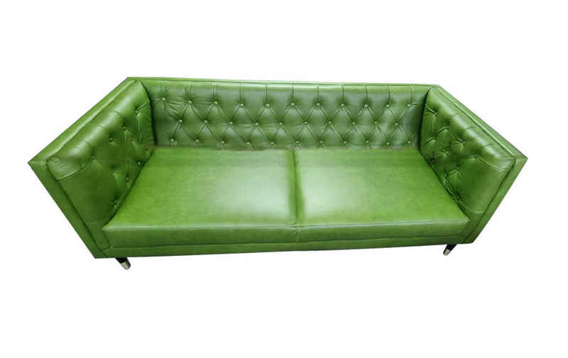 JVmoebel Chesterfield-Sofa Chesterfield Sofa 3 Sitzer Grün Couch Garnitur Leder Sofort, 1 Teile, Made in Europa