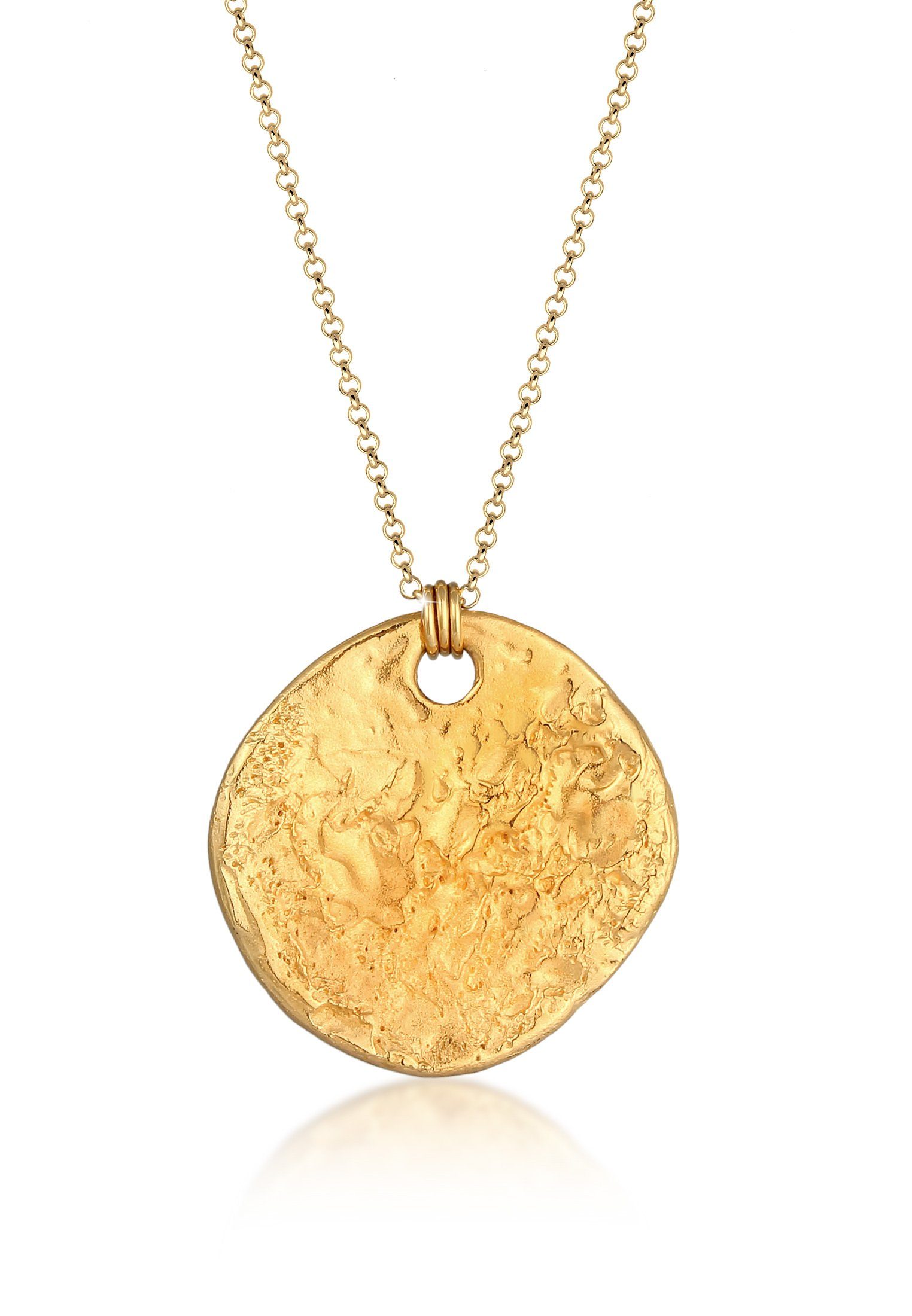 Kette mit Anhänger Kugelkette Plättchen Coin Organic 925 Silber