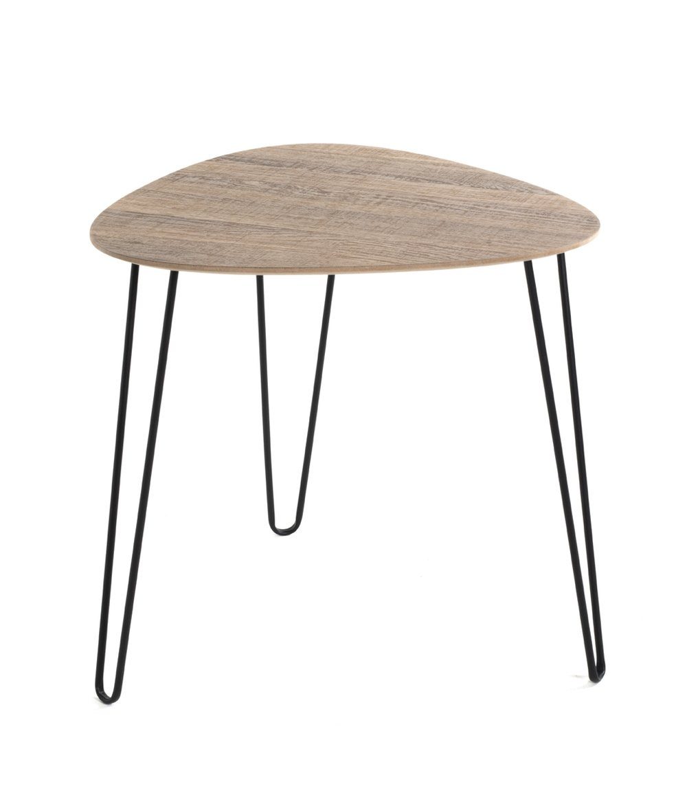 Beistelltisch in schwarz-eiche, MDF, Metall - 40x43x40cm (BxHxT)