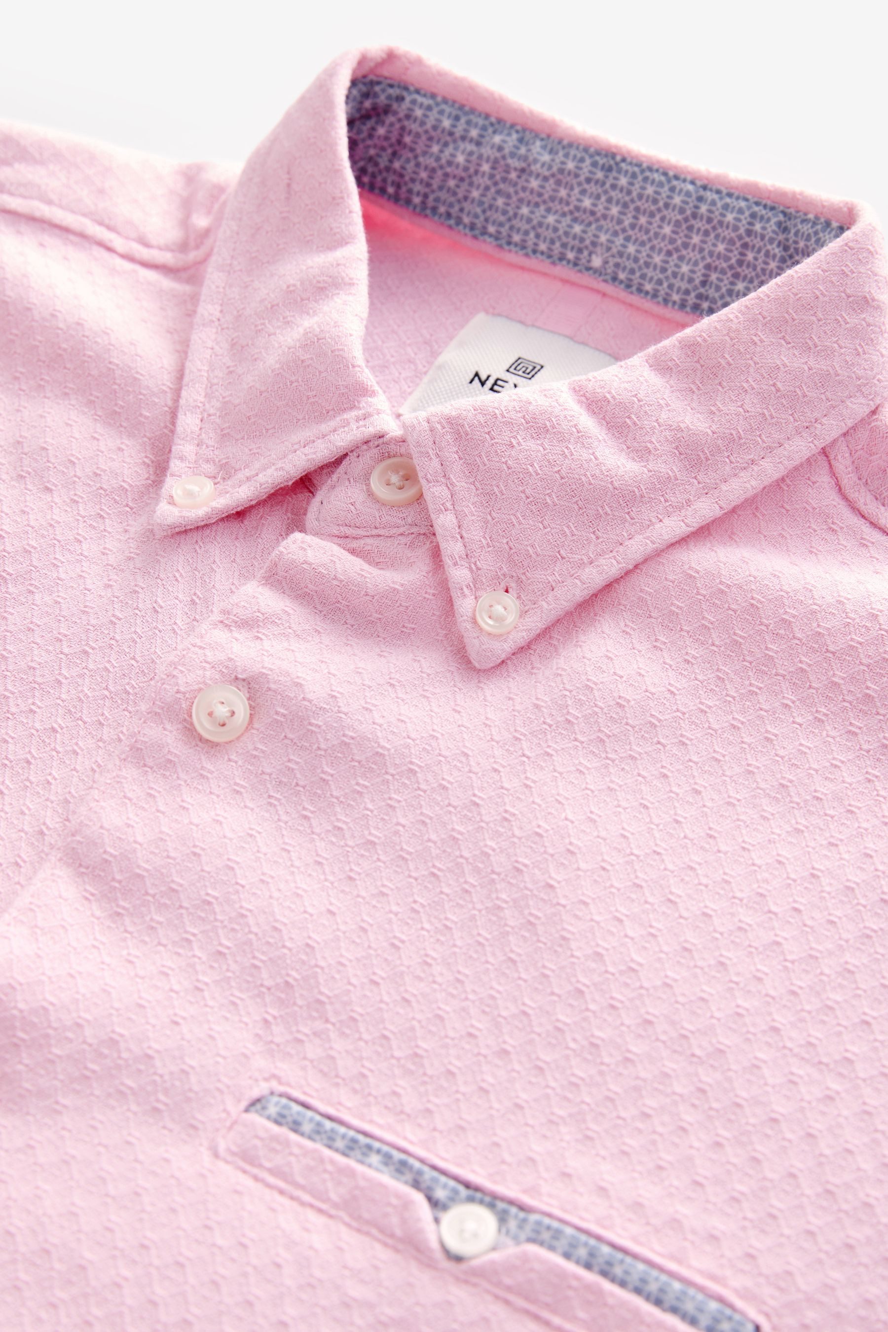 Next Langarmhemd Strukturiertes Langarmshirt aus 100 % günstig online kaufen