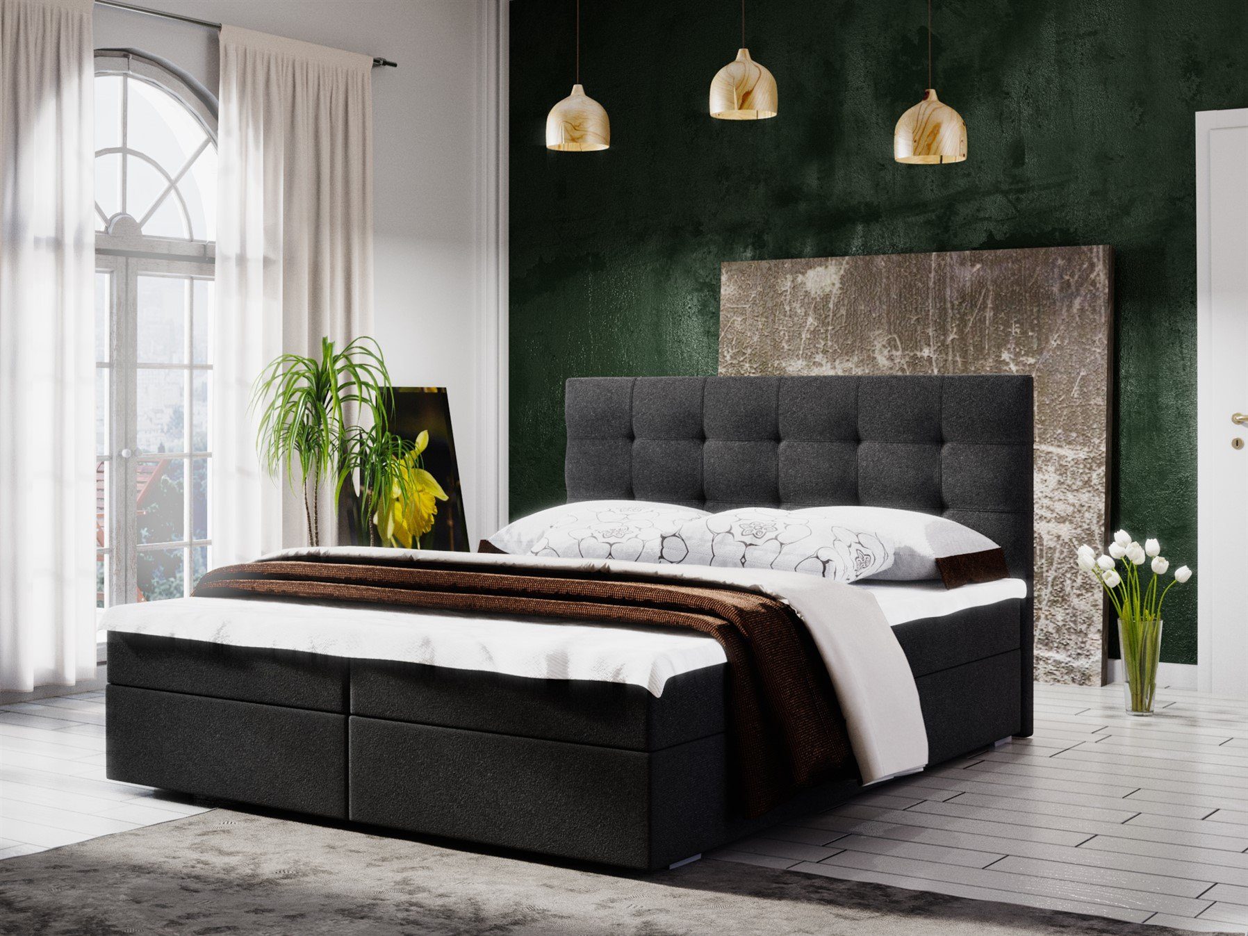 Boxbett Schlafzimmerbett KERLON Stoff Cosmic