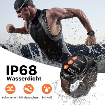 Ticwatch Pro 3 Ultra 4G WH11013 mit Mobilfunkanschluss von Vodafone OneNumber Smartwatch (1,4 Zoll), Orange eSIM Qualcomm und Mobvoi Dual Wear OS Blutsauerstoff