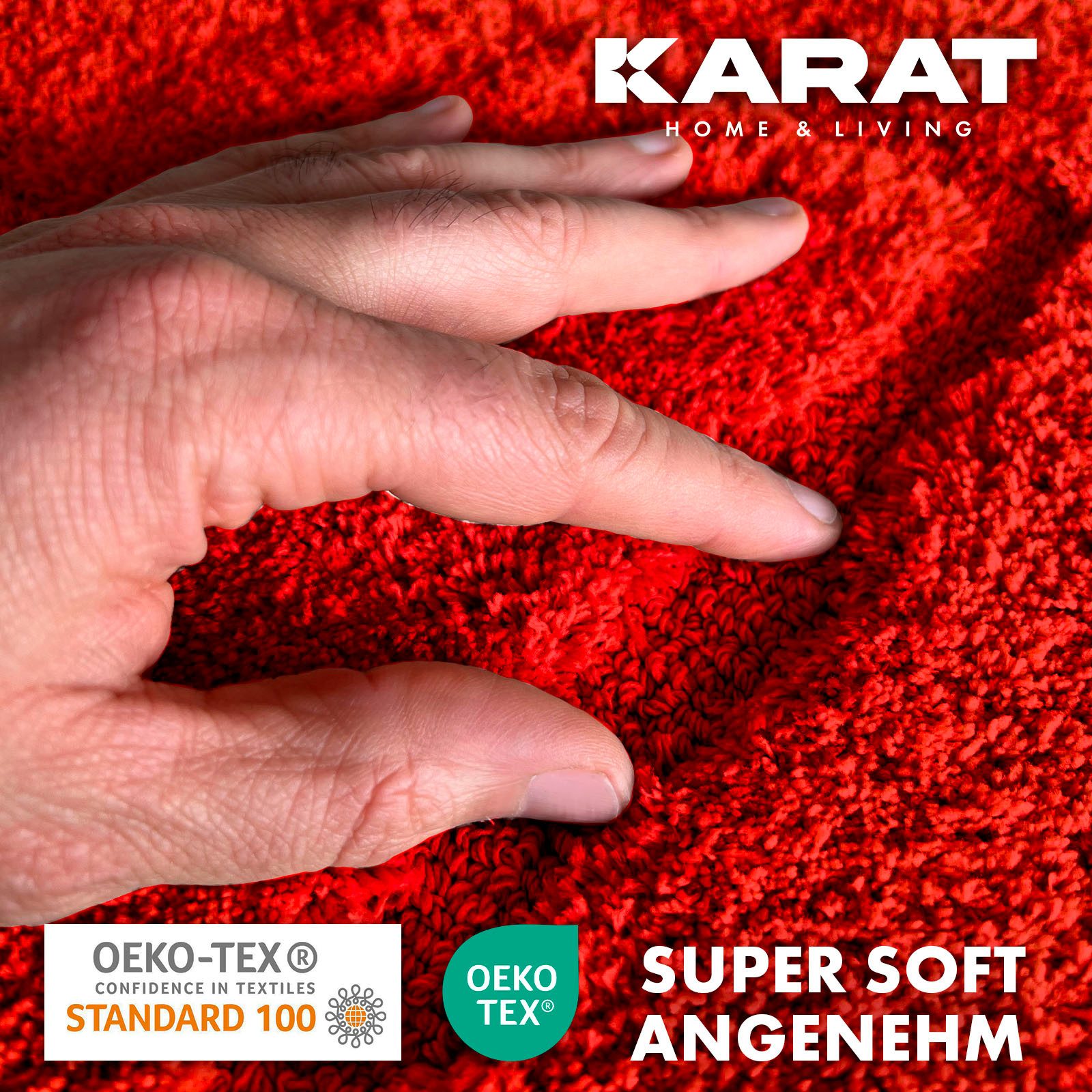 Karat Badematte Atlantis, Rutschhemmende Rückseite, Reckteckig, Polyester, In verschiedenen Farben & Größen