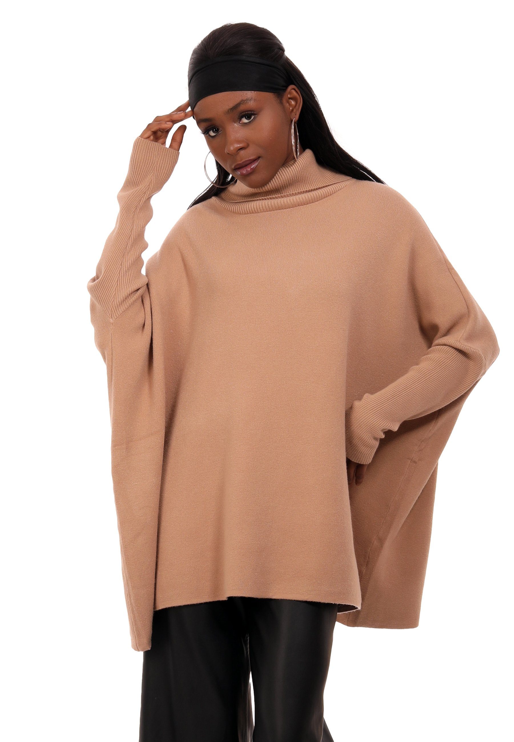 YC Fashion & Style Strickkleid Oversize Strickkleid mit Rollkragen Strickpullover Loose-Fit One Size (1-tlg) in Unifarbe