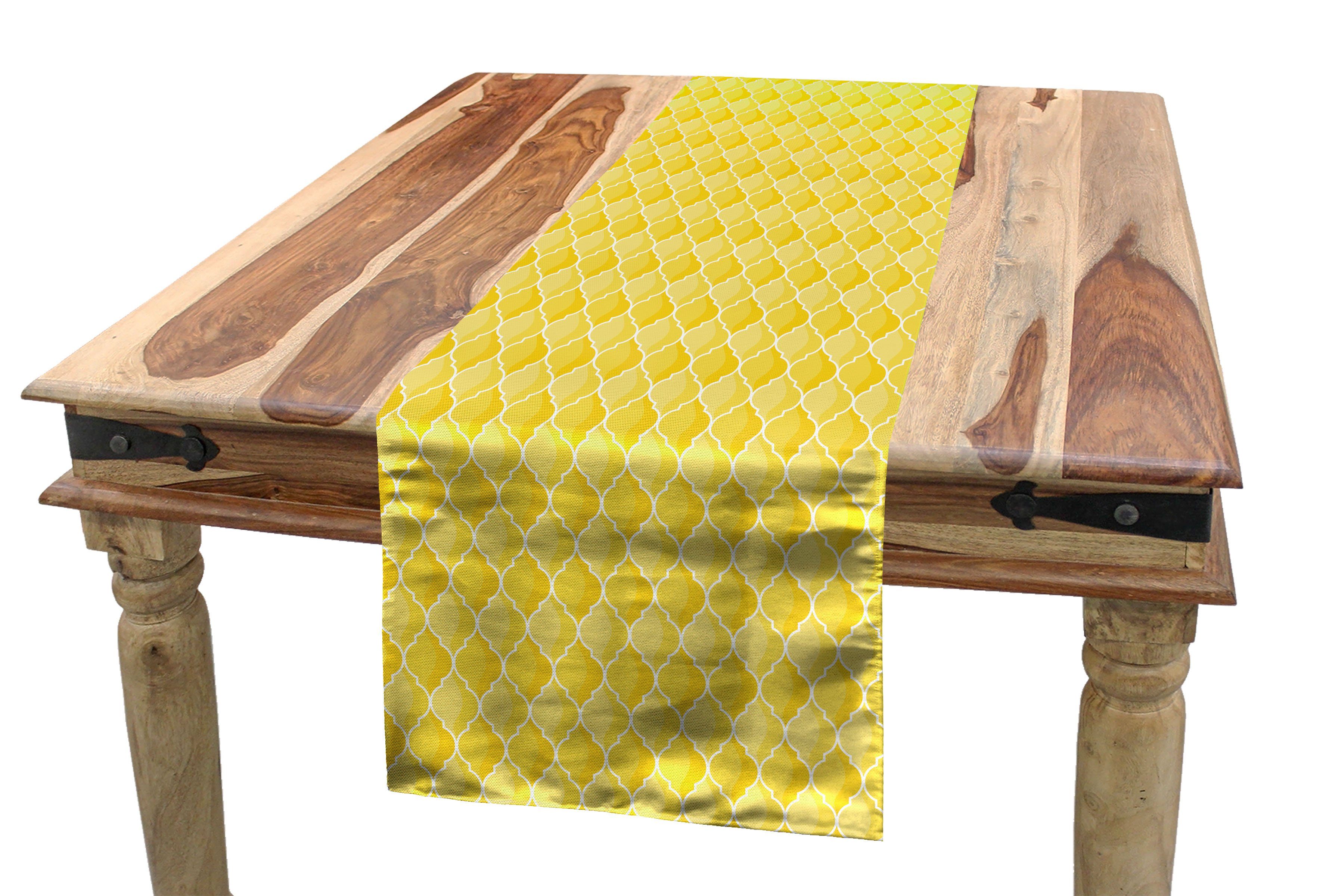 Abakuhaus Tischläufer Esszimmer Küche Rechteckiger Dekorativer Tischläufer, Geometrisch Marokkanische Ombre Farbe