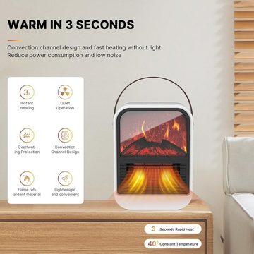 Bubbacare Heizlüfter Energiesparen Keramiklüfter, 1500 W, Mit schneller Aufheizung und rascher Erwärmung für das Schlafzimmer