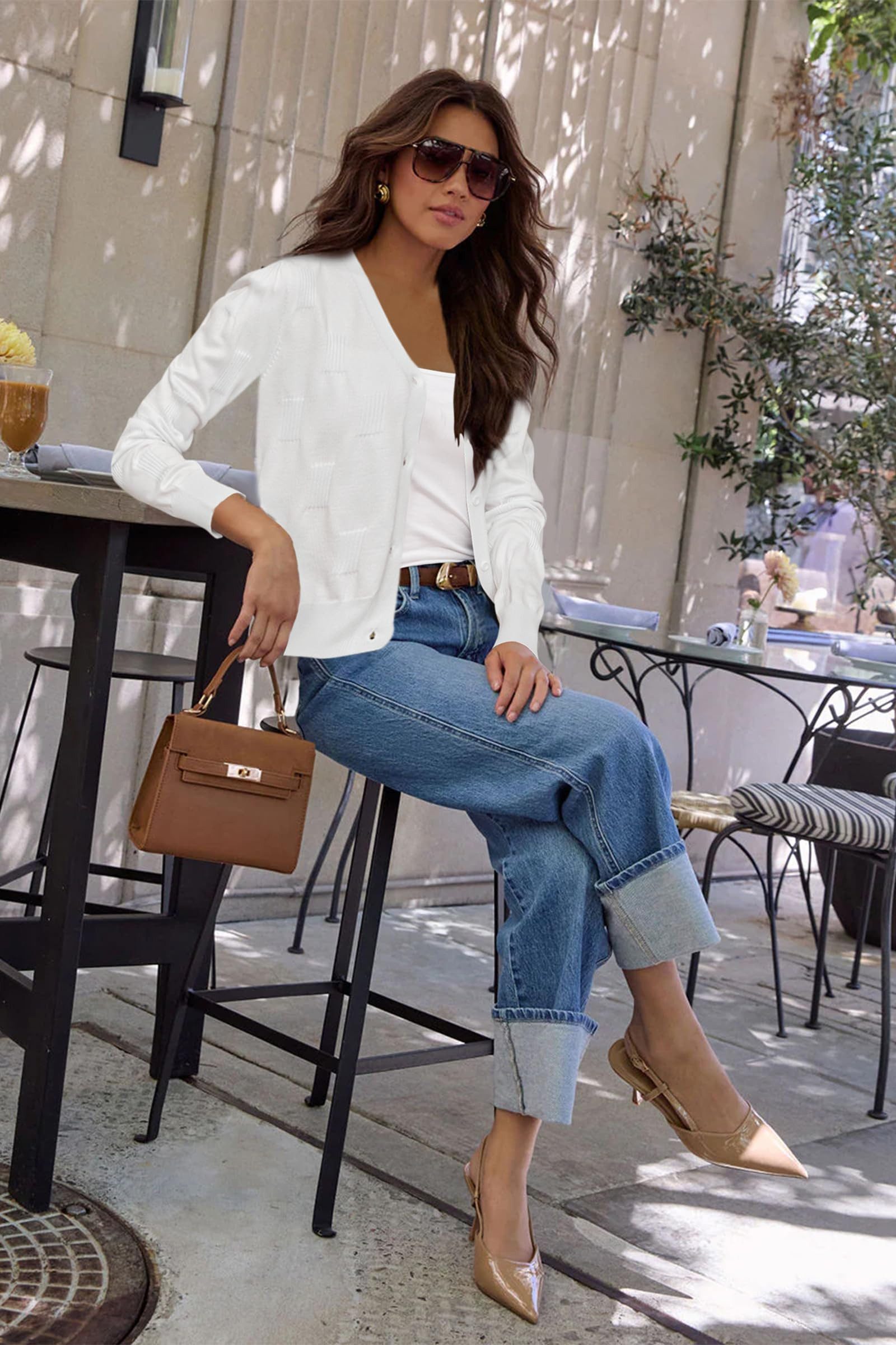 Arach&Cloz Langarmshirt Arach&Cloz Damen V-Shirt Weicher günstig online kaufen