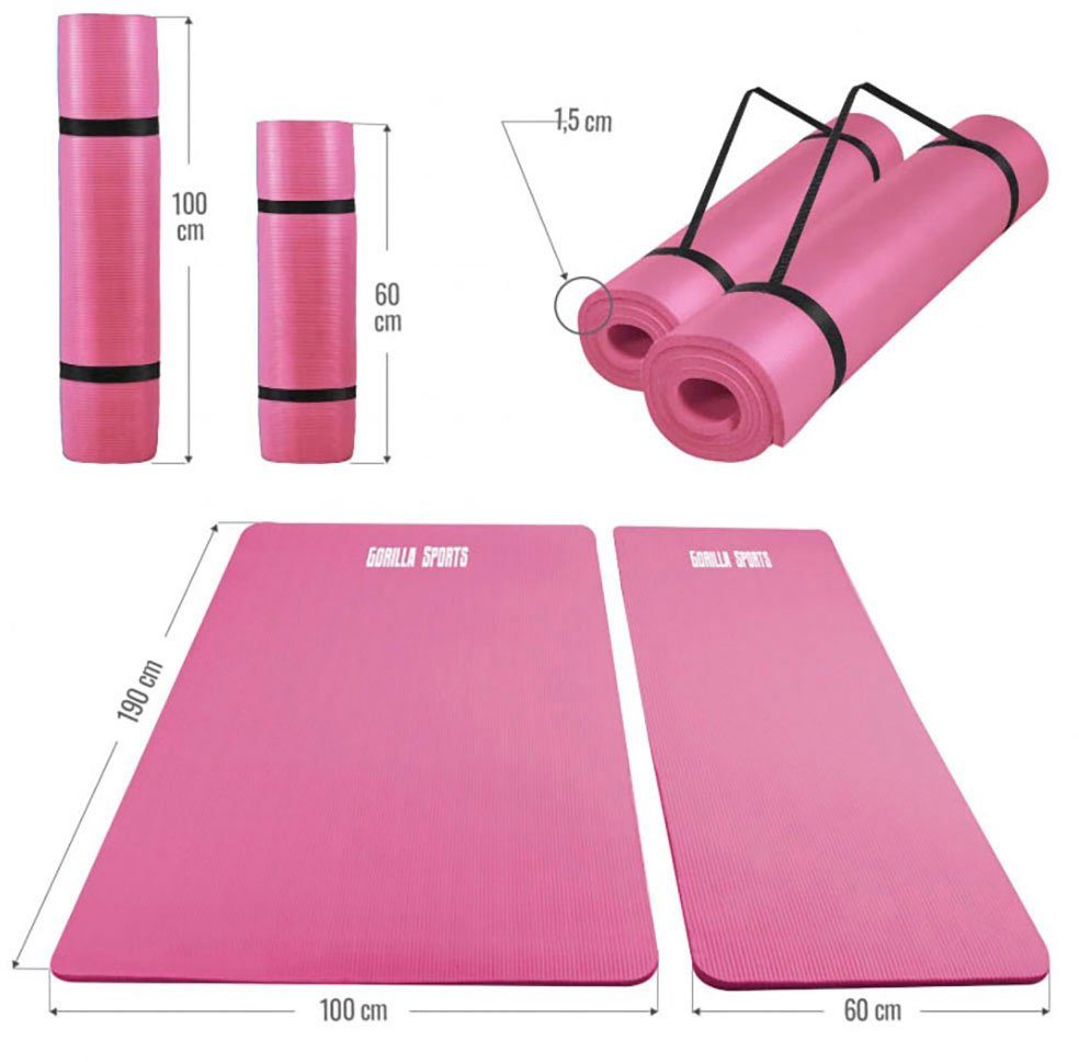 GORILLA SPORTS Yogamatte Yogamatte fuchsia