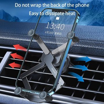 BlingBin Handyhalterung Auto Lüftung Bombenfest Lüftungshaken 360°Drehbar Smartphone-Halterung, (bis 7,20 Zoll, 1 Set, 1-tlg., 1 tlg, 360 Grad drehbare Armaturenbrett Handy Dreh Autotelefonhalterung)