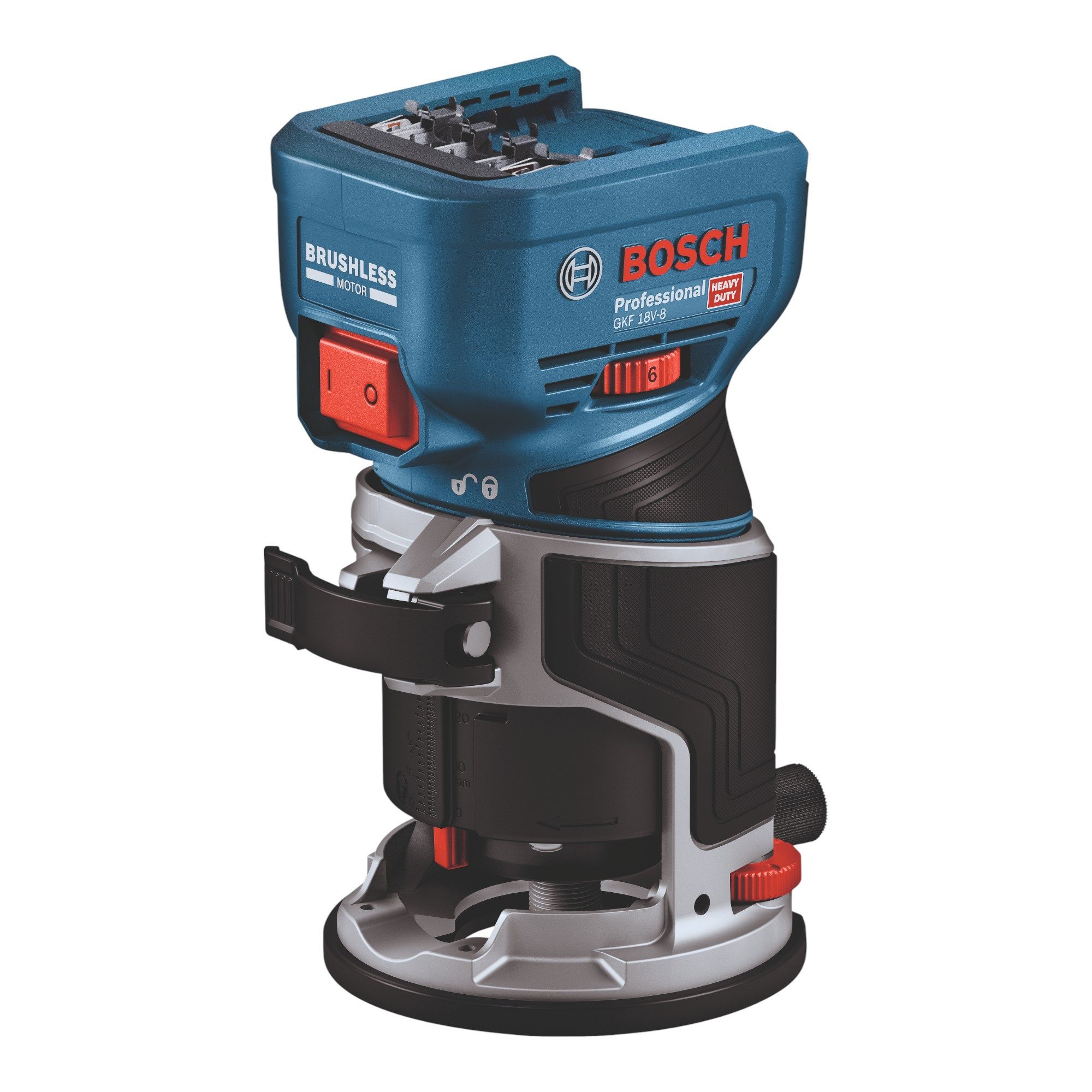 Bosch Professional Oberfräse GKF 18V-8 Professional Akku Kantenfräse 18 V 8,0 mm Brushless + 2x