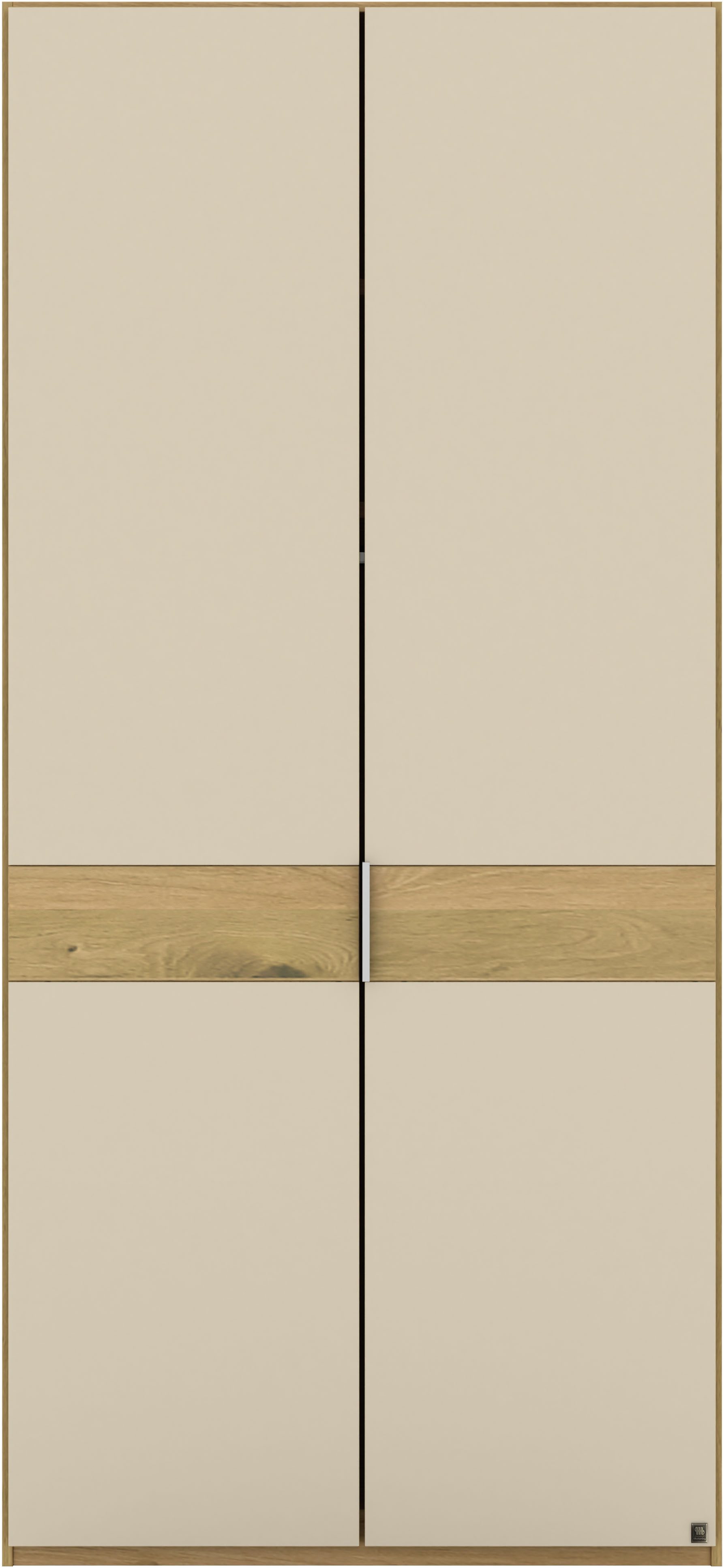 Musterring Drehtürenschrank Savona, Kleiderschrank, Schrank, Garderobe, teilmassiv Eiche (mit Türdämpfern, mit Spiegel oder Glas, extra Böden, MADE IN GERMANY) Türen in Bianco-Eiche massiv, Spiegel-/Glastüren, verschiedene Größen