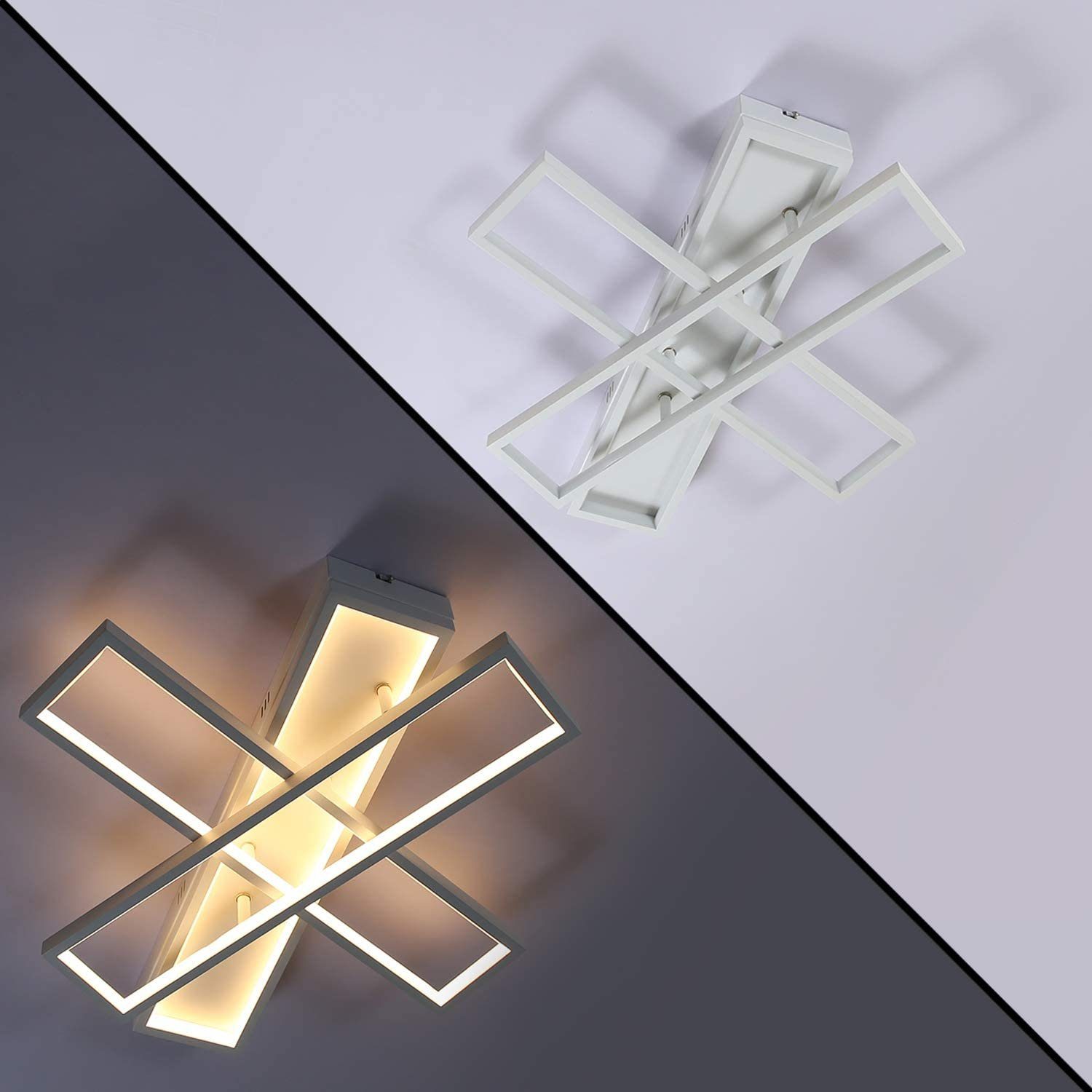 ZMH LED Deckenleuchte Dimmbar Innen Kronleuchter für Wohnzimmer Büro Küche, LED fest integriert, Dimmbar