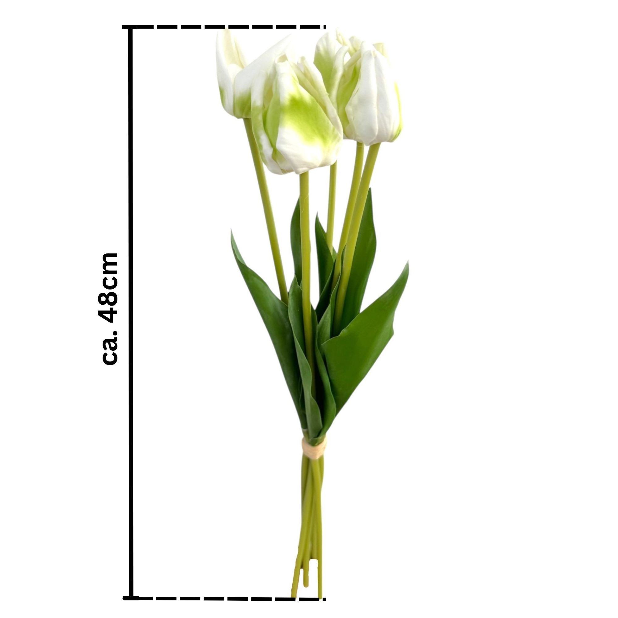 Kunsttulpe Künstliche Papageien-Tulpen – 5er Bund 48cm – Kunstblumen, Flora günstig online kaufen