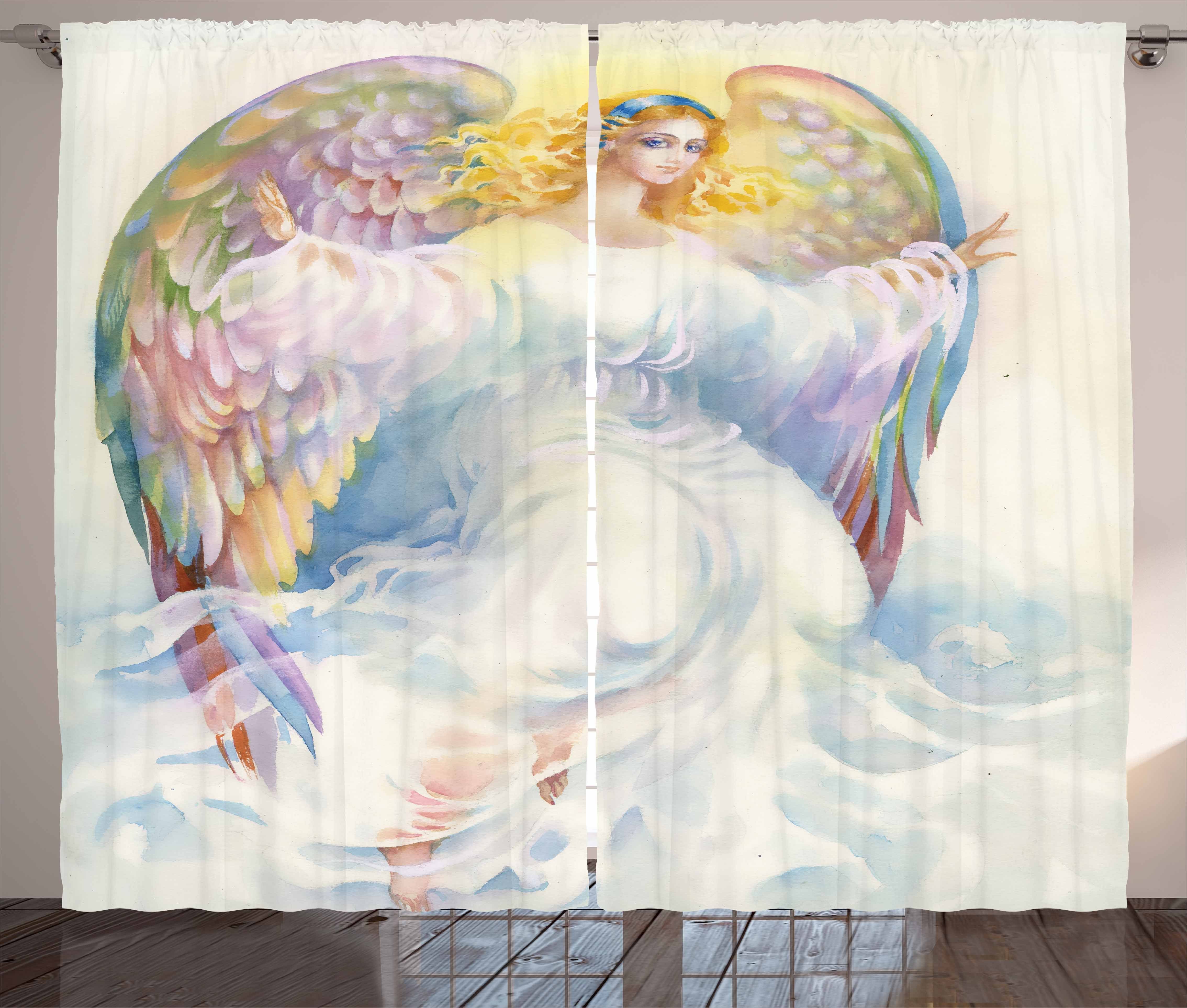 Haken, Gardine Kräuselband Vorhang Abakuhaus, mit und Kunst Schlafzimmer Schlaufen angel Wings