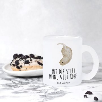 Mr. & Mrs. Panda Teeglas Otter Kopfüber - Transparent - Geschenk, Seeotter, Fischotter, Teebec, Premium Glas, Edler Aufdruck