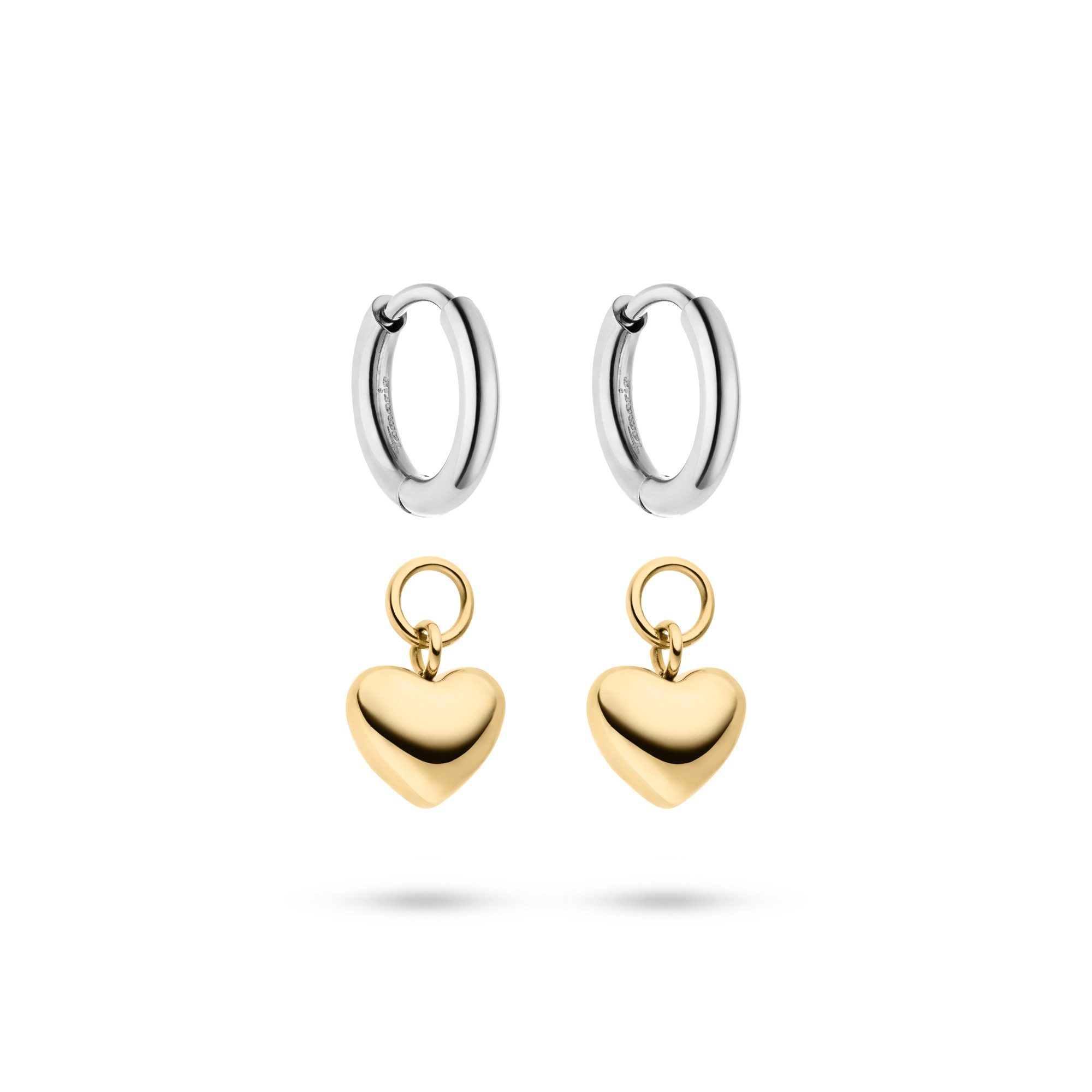 Tamaris Paar Ohrstecker Tiny Steel Heart Edelstahl