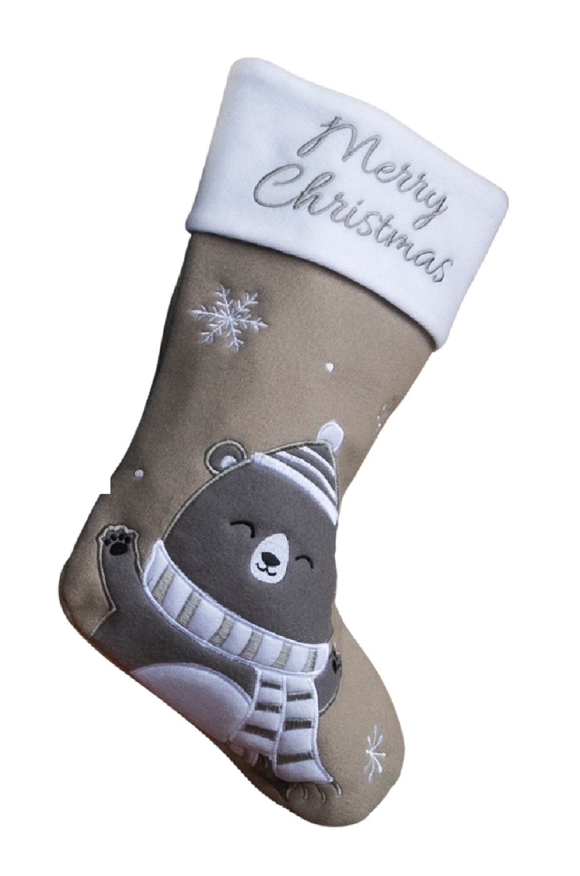 HI Nikolausstiefel XXL Nikolausstiefel Nikolausstrumpf Weihnachtsdeko 45cm Grau 54728