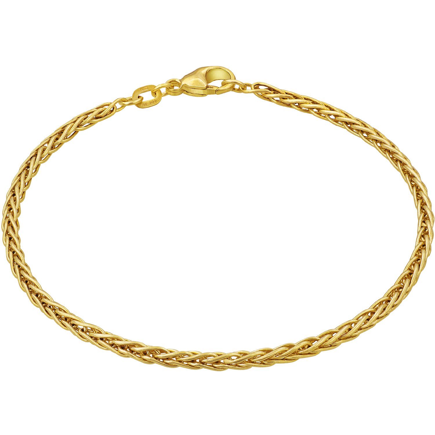 modabilé Goldarmband Armband Zopfkette hohl 2,1mm 585 Echtgold, Damen  Armkettchen 16cm, Armkette, Made in Germany