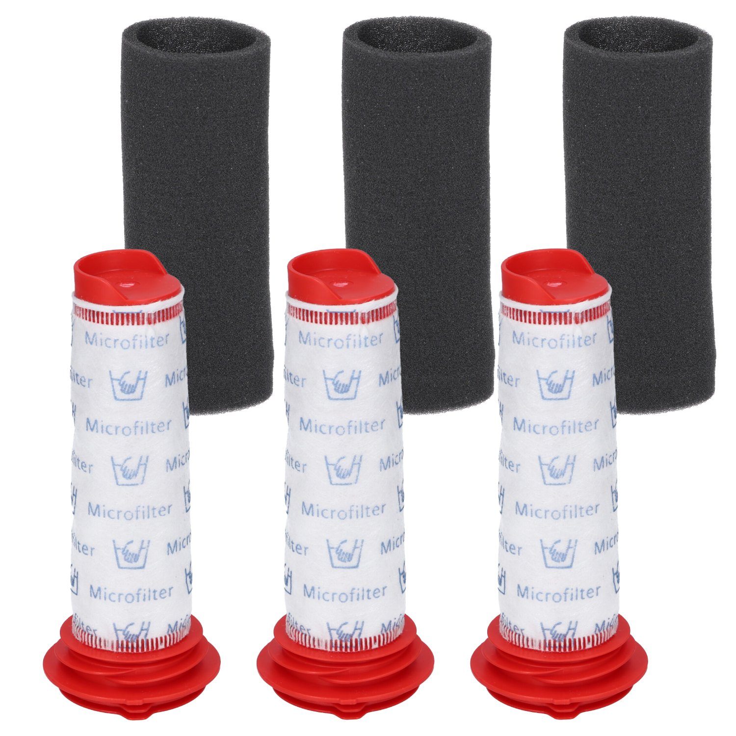 McFilter Filter-Set waschbar 6-teilig geeignet für Bosch Staubsauger, Zubehör für Athlet 25.2v BCH6AT25JP/01, BCH6AT25JP/02, Athlet Zoo'o BCH6ZOOO Pro Animal BCH6L2560, BCH6L2561, waschbar, Alternative für Zentralfilter 00754176 + Filterschaum 00754175