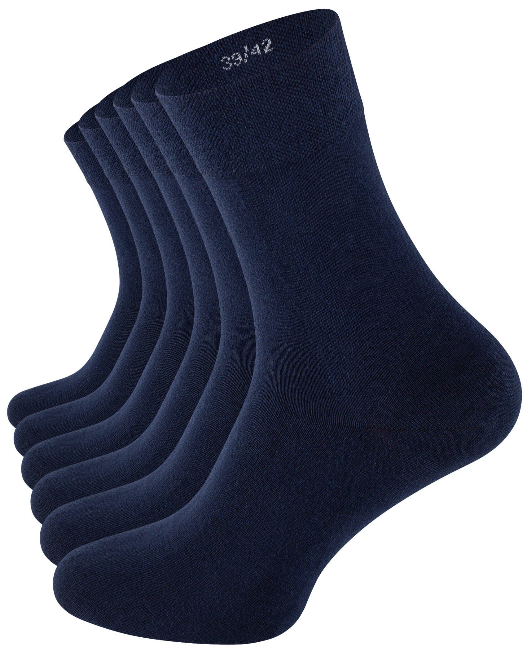 Crown® in Clark Marineblau Socken Baumwollqualität angenehmer (6-Paar)