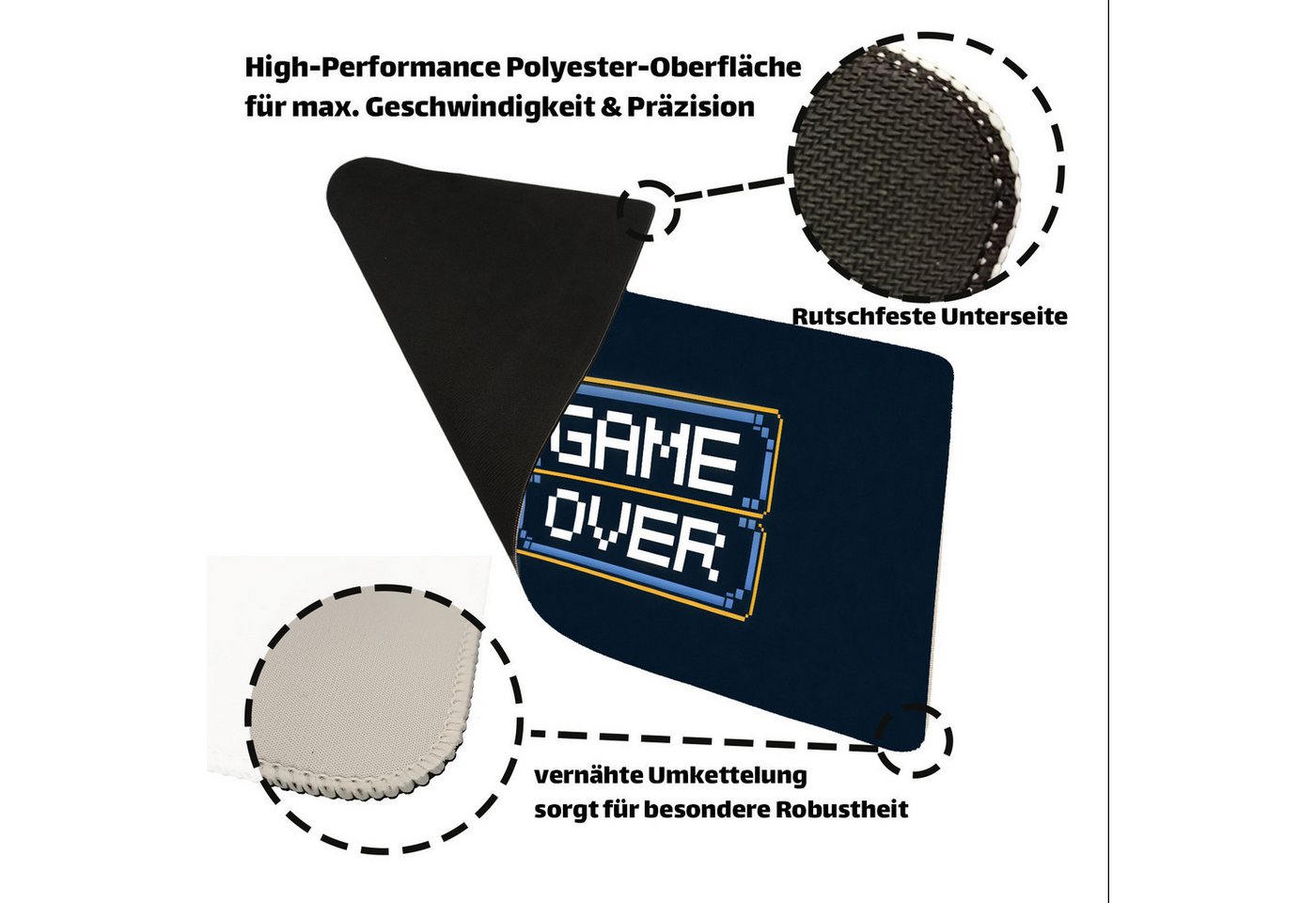 Thumbnail - speecheese Schreibtischunterlage Game Over Schreibtischunterlage 69x31cm XXL Mauspad