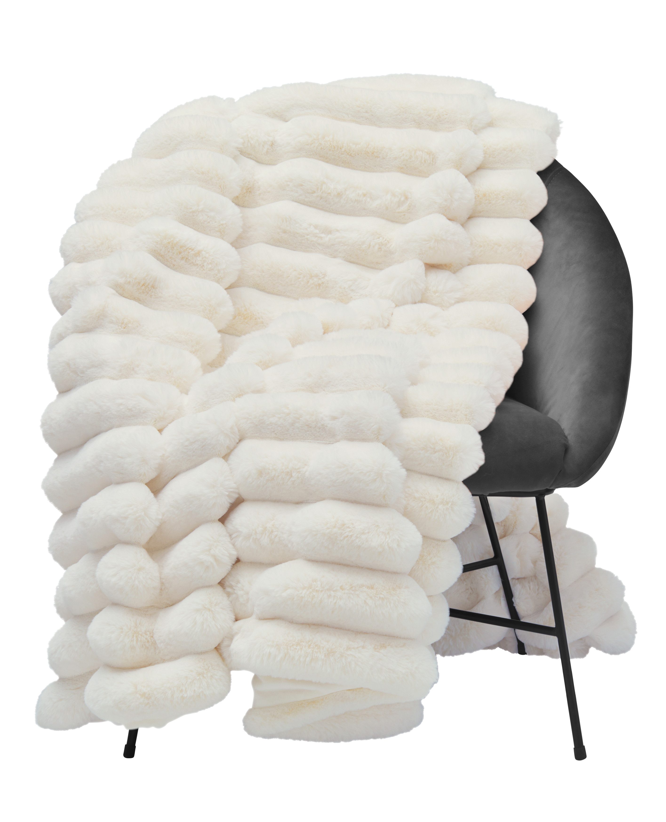 Wohndecke Trendige Kuscheldecke Felloptik 140x220 cm, Skinnwille Home, flauschiges Kunstfell, Plüsch auf der Rückseite, schwedisches Design